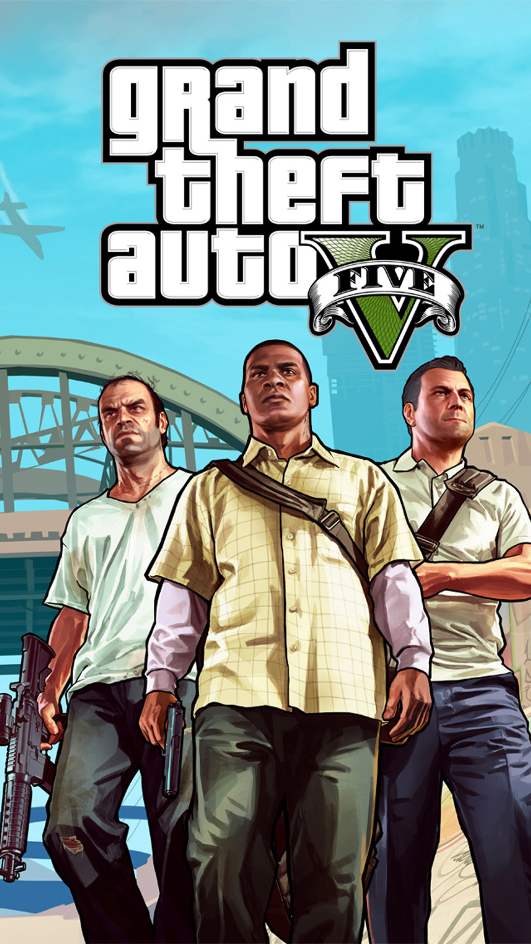 Franklin Clinton, Trevor Philips, Michael De Santa, Grand Theft Auto V, sfondo Full HD per cellulare