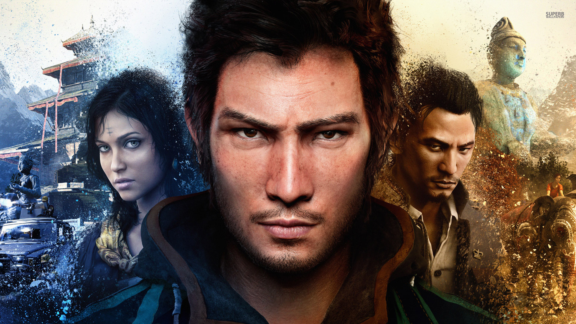 Ajay Ghale, Amita, Sabal, Far Cry 4, 1920x1080, wallpaper desktop