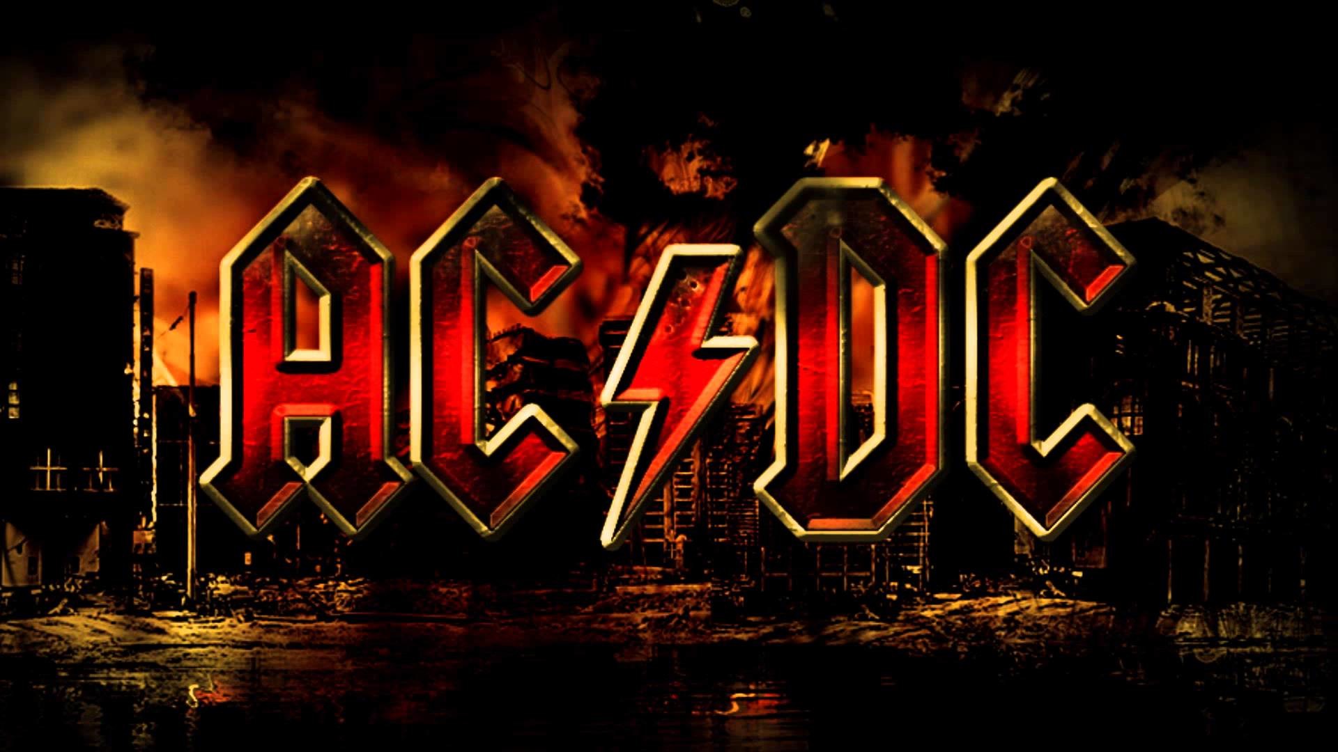 Logo AC/DC, AC/DC, Fiamme, Rosso, Full HD, sfondo per PC e portatile
