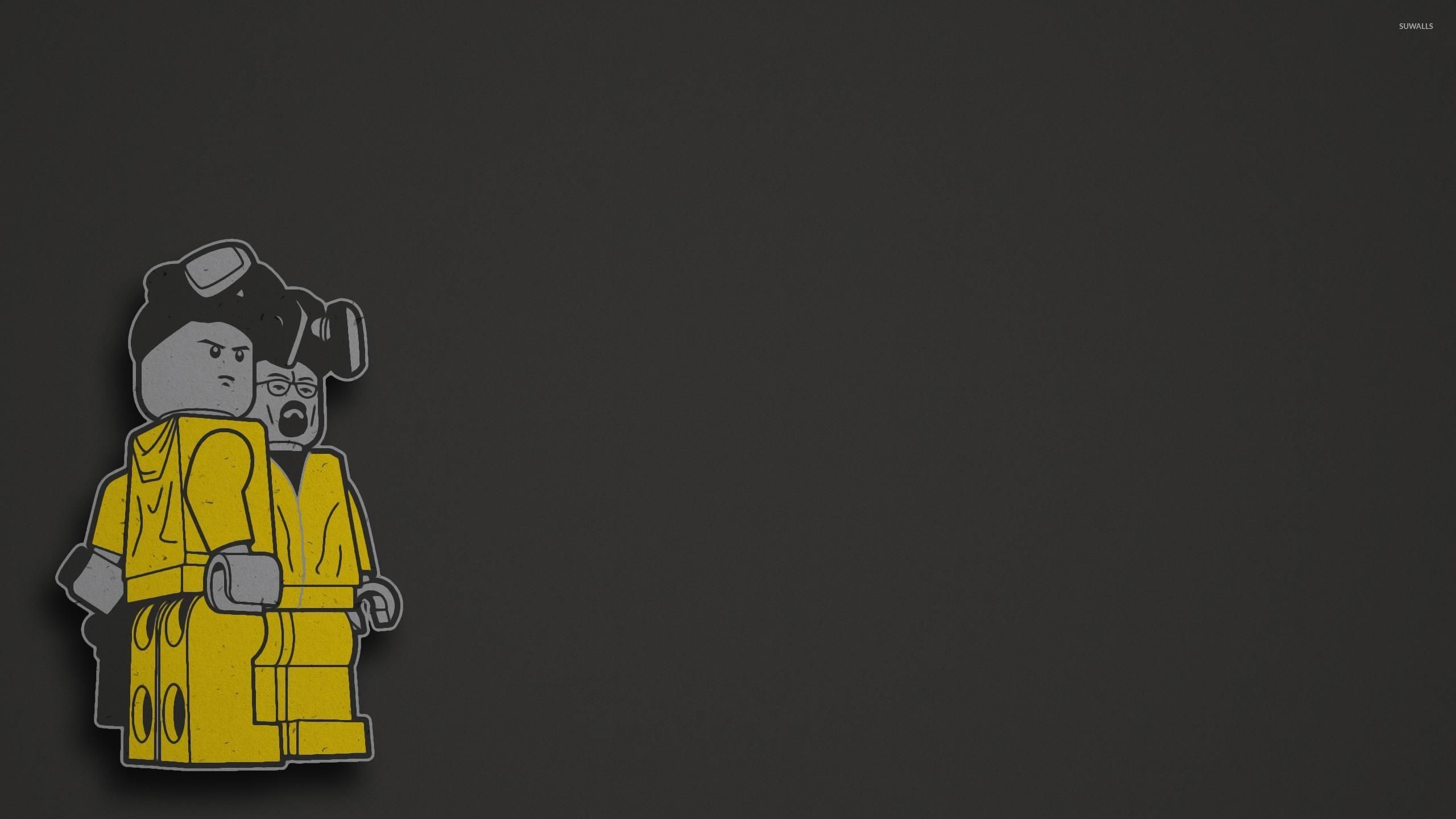 Walter White, Jesse Pinkman, Breaking Bad, LEGO, Tute gialle, Sfondo grigio, wallpaper 2K