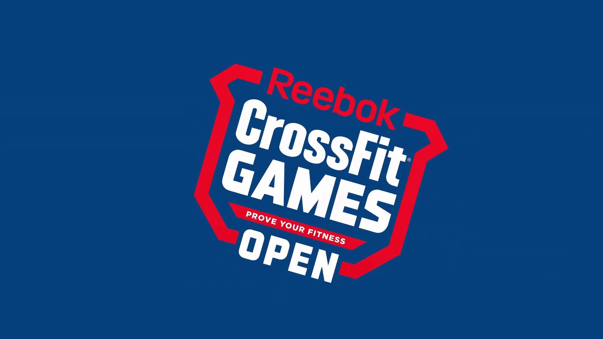 Reebok CrossFit Games Open, Logo, Sfondo blu, Full HD, wallpaper per portatile