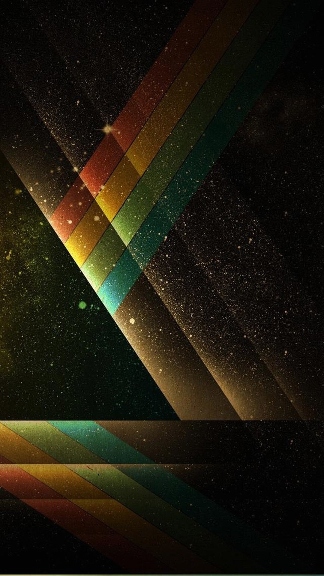 Strisce arcobaleno, Spazio, Retro, Sfondo nero, Full HD, schermata di blocco del cellulare
