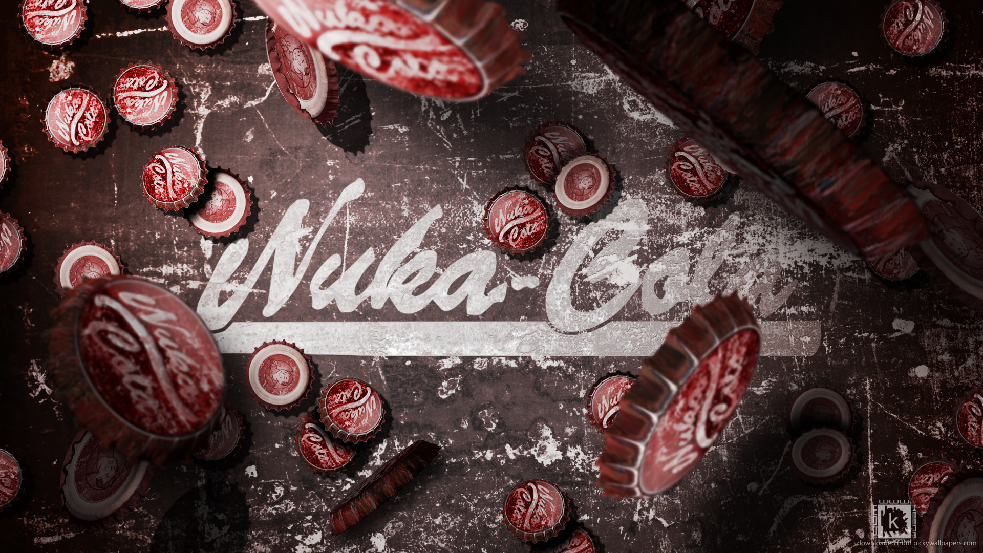 Fallout 4, Nuka-Cola, Tappi di bottiglia, Rosso, Full HD, wallpaper per portatile