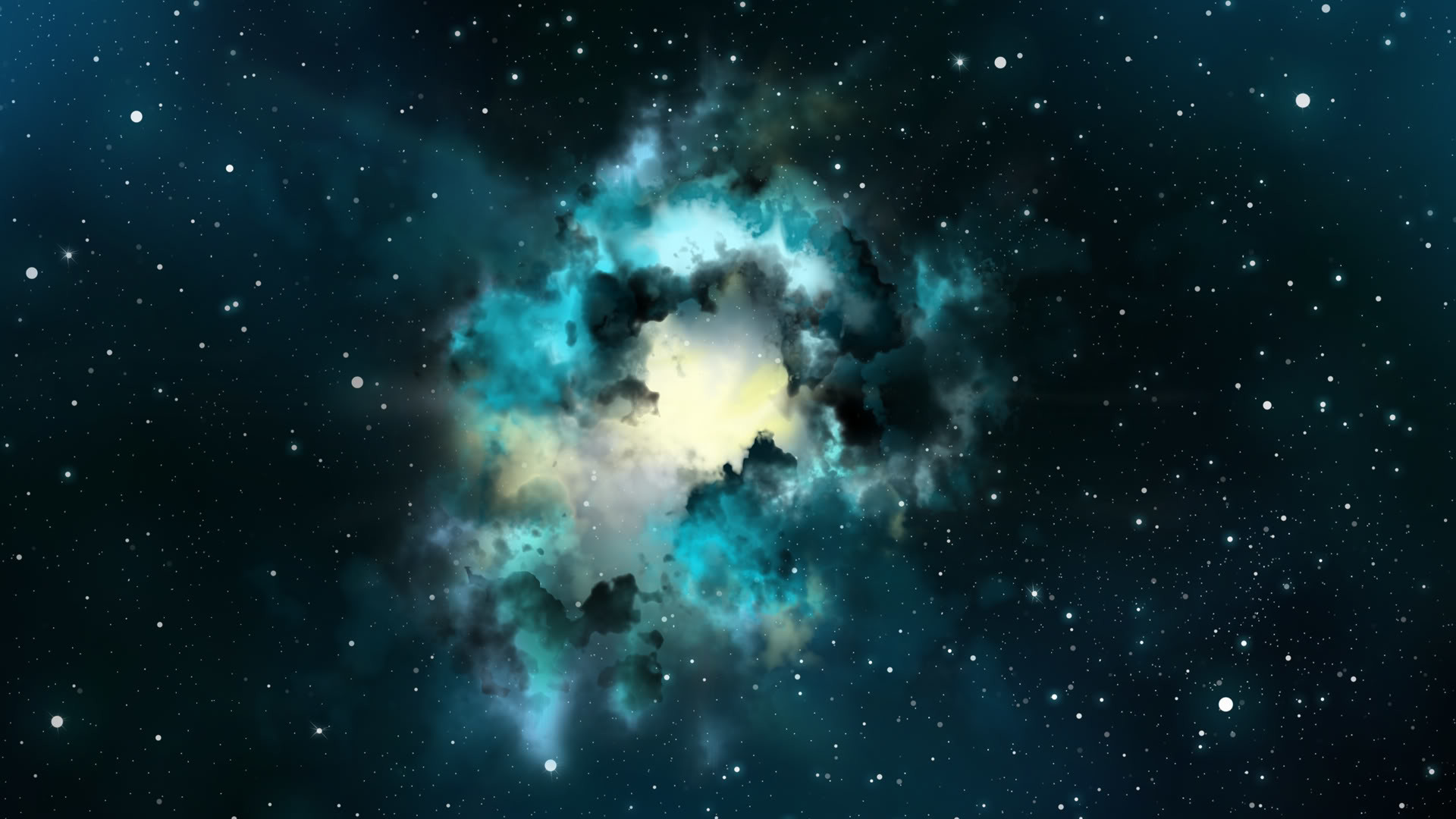 Nebulosa, Turchese, Stelle, Full HD, sfondo desktop