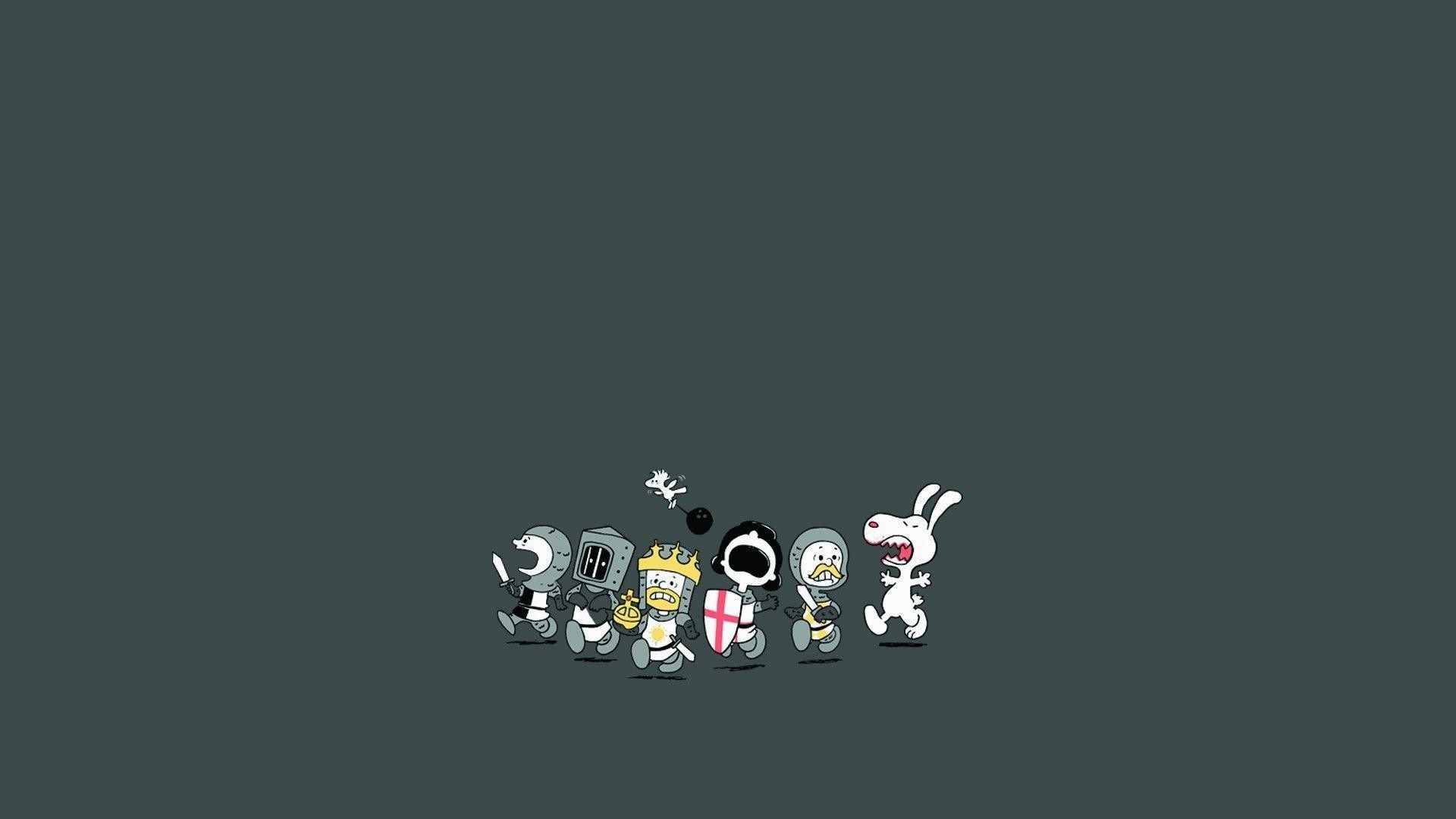 Snoopy, Costumi, Minimal, Grigio scuro, 16:9 Full HD, wallpaper widescreen