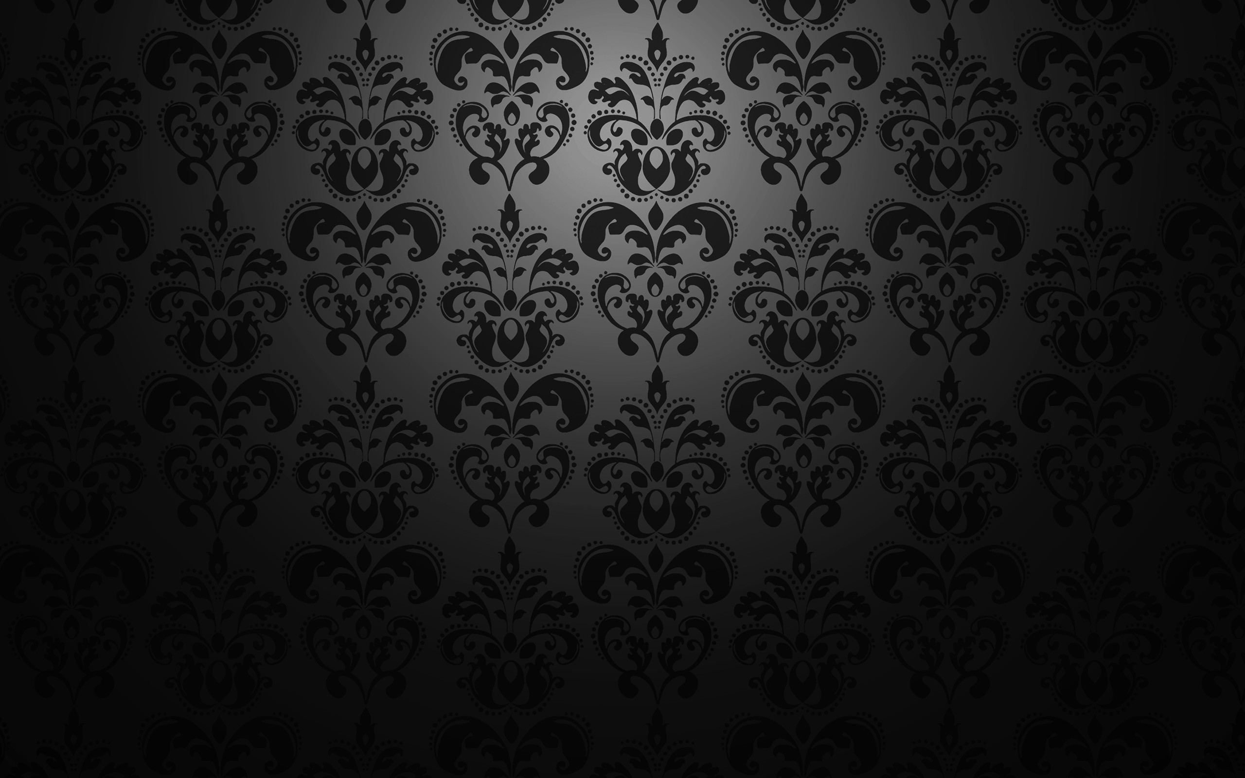 Damascato, Pattern, Nero, Grigio, 2560x1600, sfondo MacBook Pro