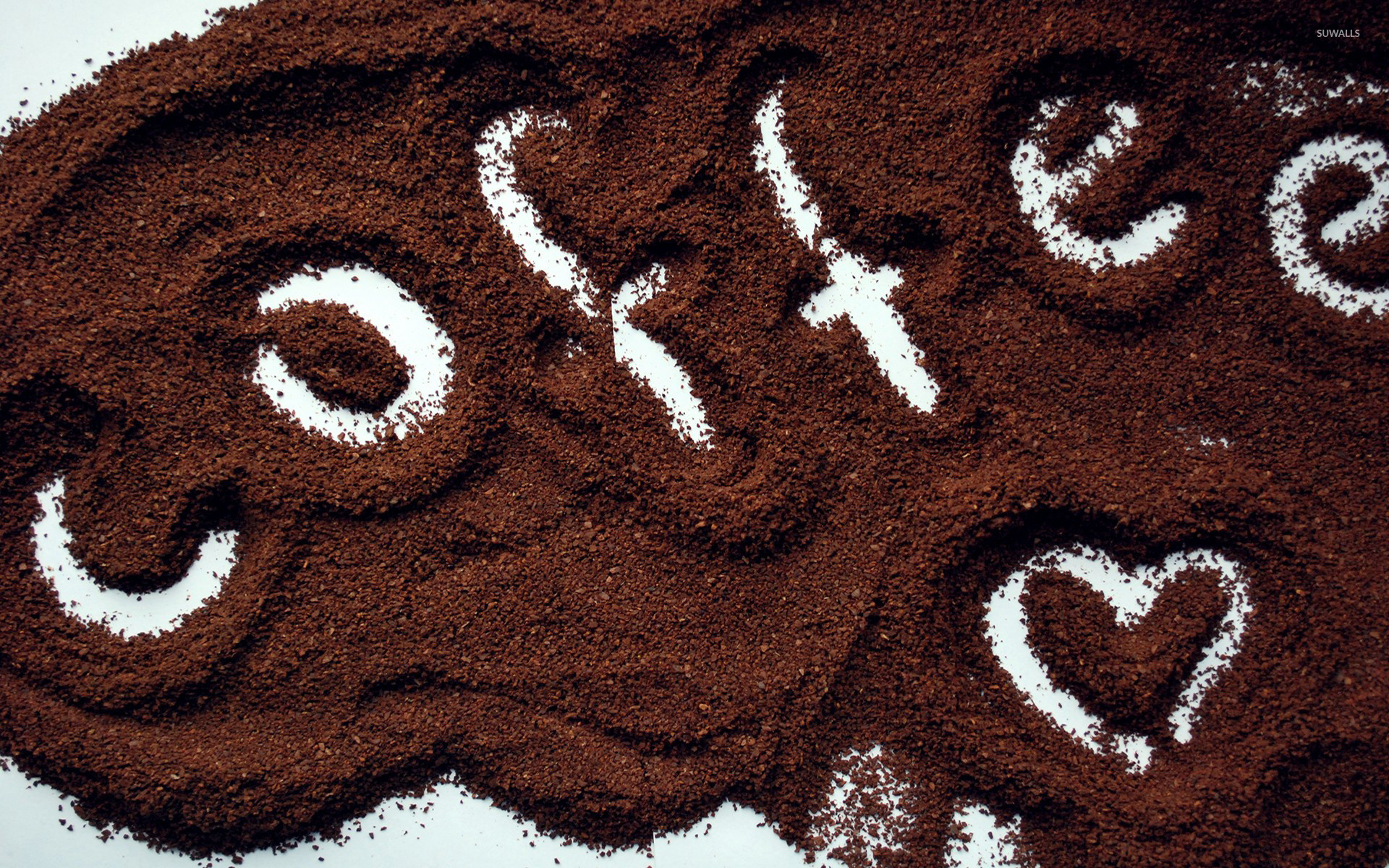 Caffè macinato, Scritta Coffee, Cuore, Arte creativa, 1920x1200, sfondo MacBook Pro
