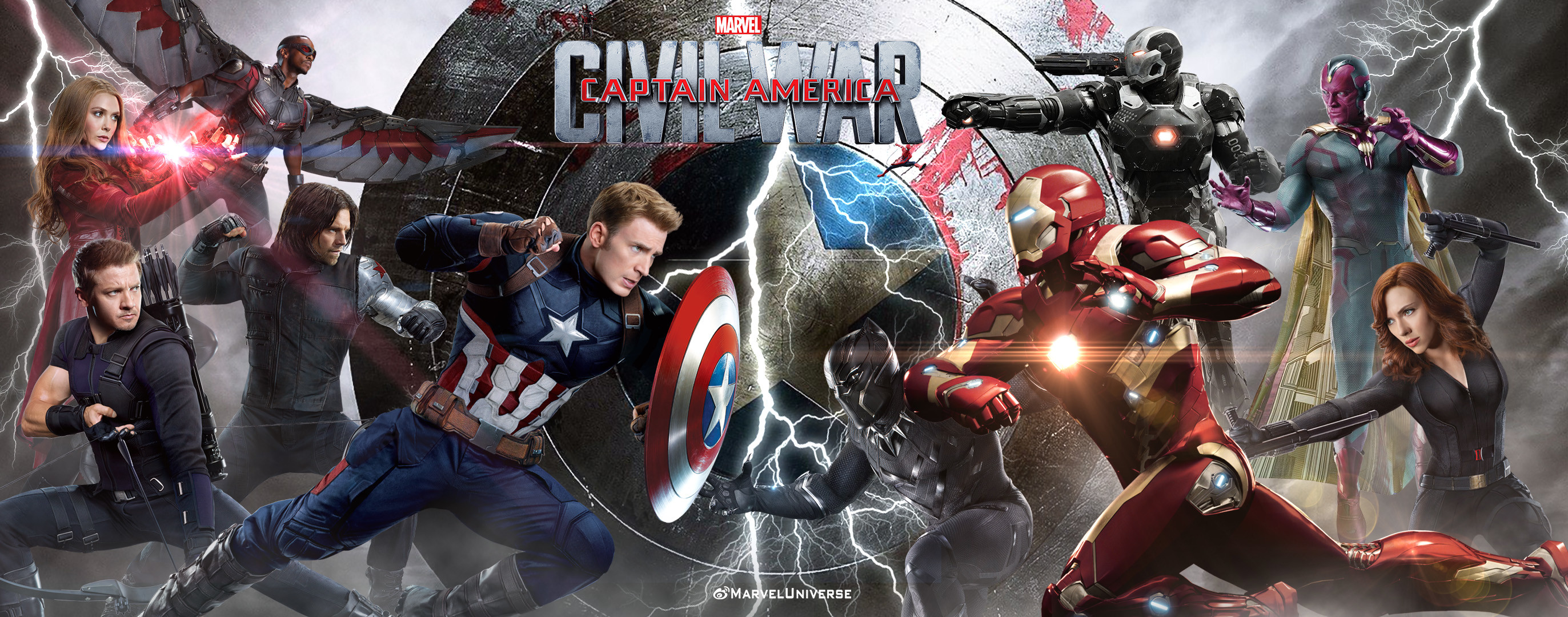 Captain America, Iron Man, Visione, Bucky Barnes, Captain America: Civil War, Fulmini, wallpaper 2K