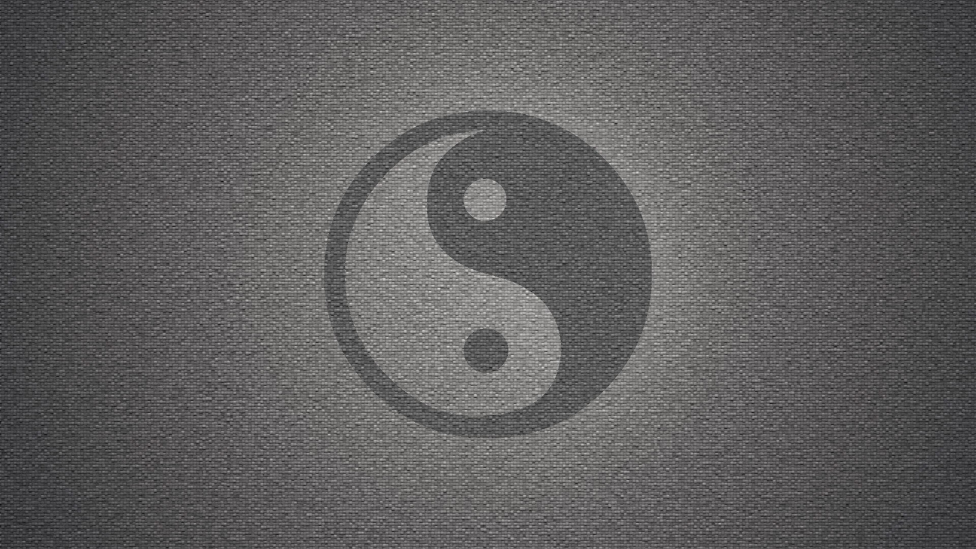 Yin e yang, Texture, Sfondo grigio, Full HD, wallpaper desktop