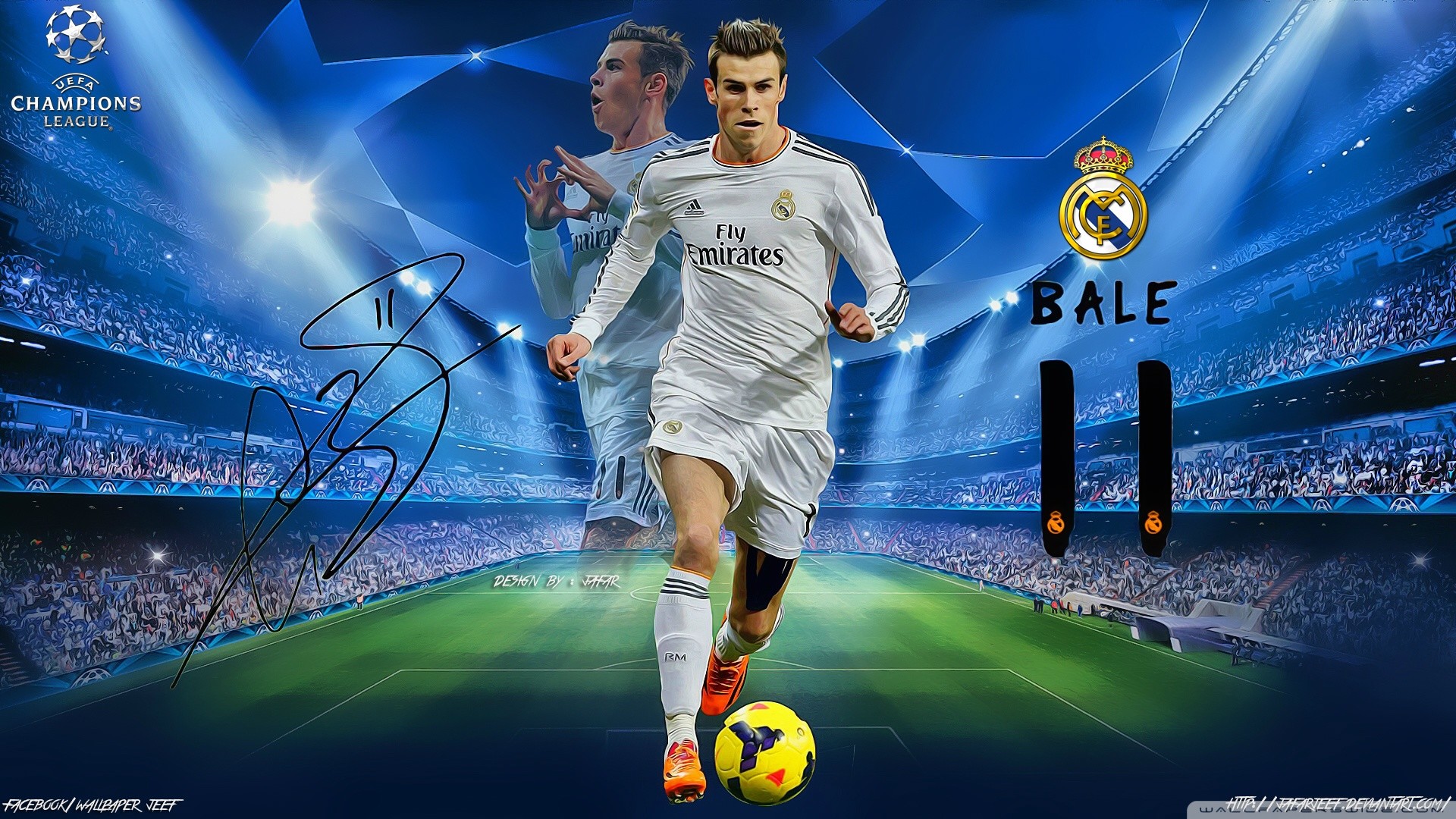 Gareth Bale, Real Madrid, Stadio, Autografo, Full HD, sfondo per portatile