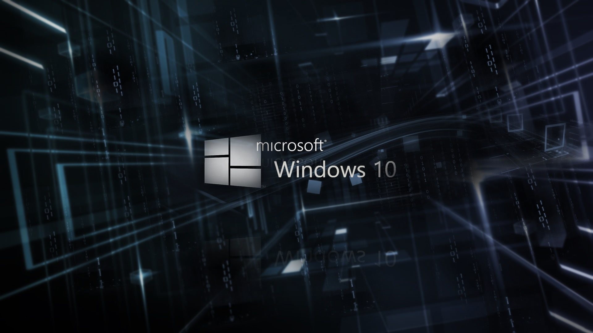 Windows 10, Microsoft, Logo, Grigio scuro, 1920x1080, immagine di sfondo