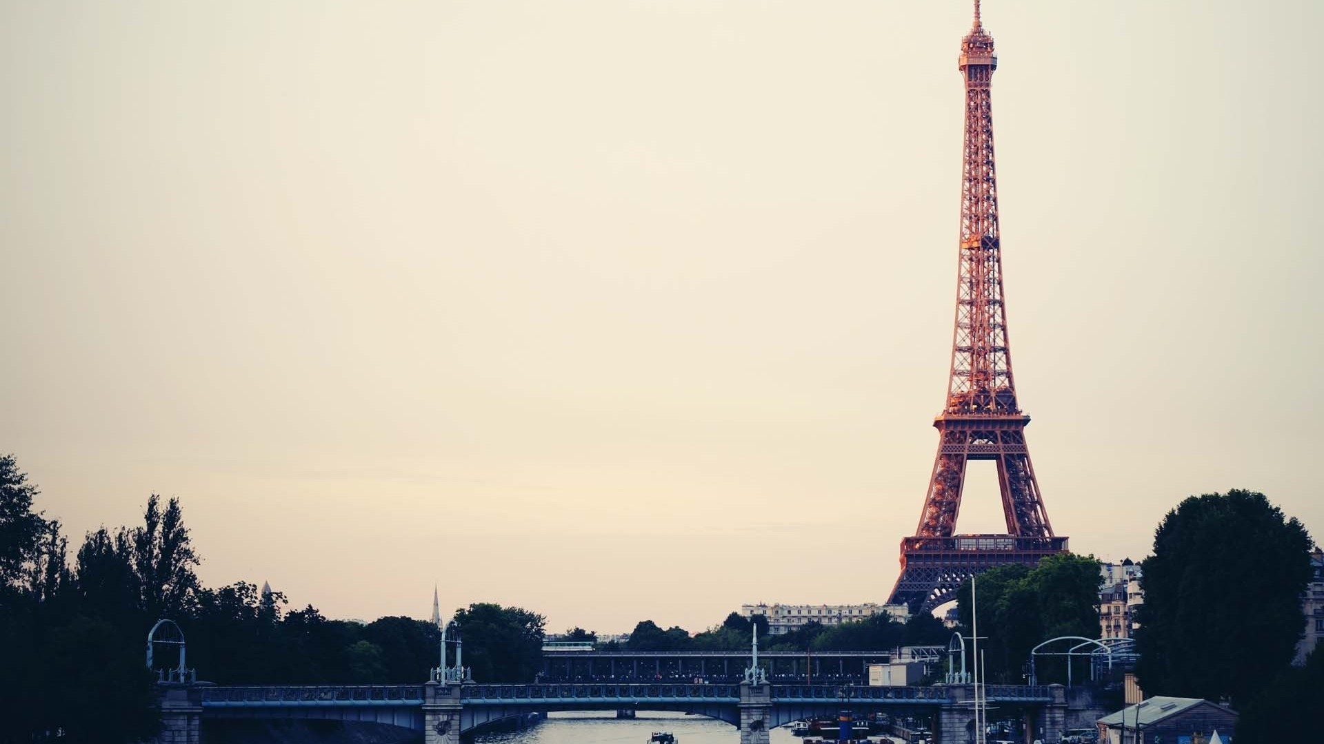 Torre Eiffel, Senna, Parigi, Vintage, 1920x1080, immagine di sfondo