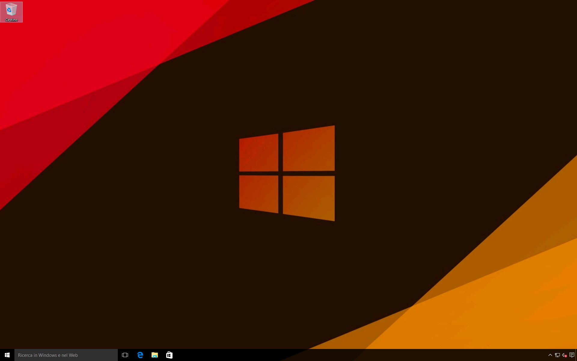 Windows 10, Logo Windows, Rosso e arancione, Geometrico, Full HD, sfondo per portatile