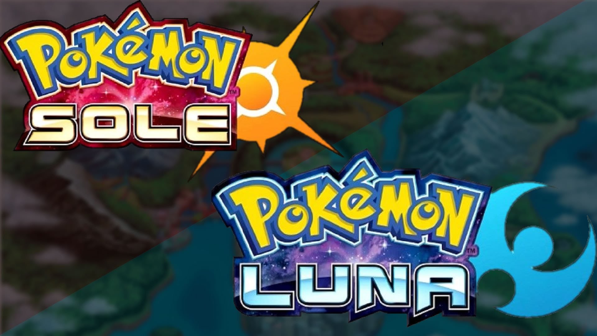 Pokémon Sole, Pokémon Luna, Nintendo 3DS, Logo, 1920x1080, immagine di sfondo