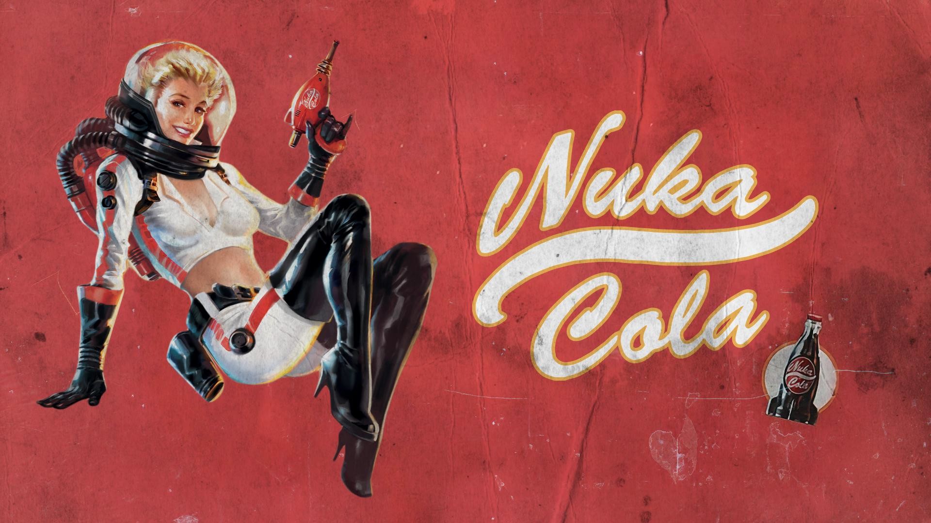 Nuka-Cola, Fallout, Pin-up, Tuta spaziale, Retrofuturismo, Full HD, wallpaper per portatile