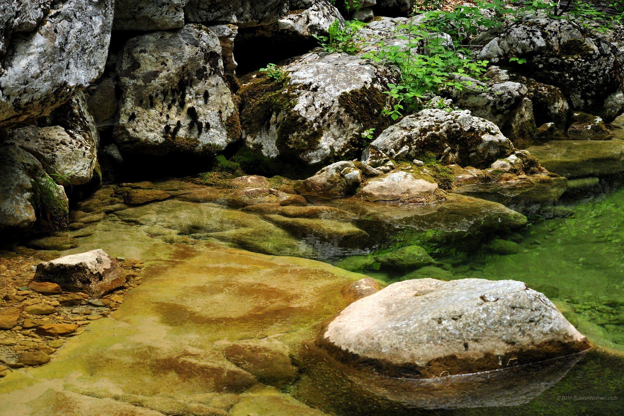 Ruscello, Rocce, Acqua, Muschio, sfondo tablet