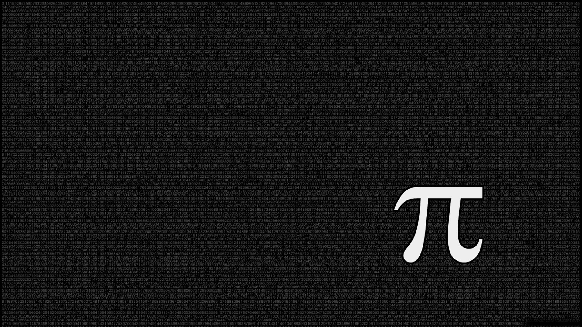 Pi greco, Minimalismo, Sfondo nero, 1920x1080, wallpaper desktop