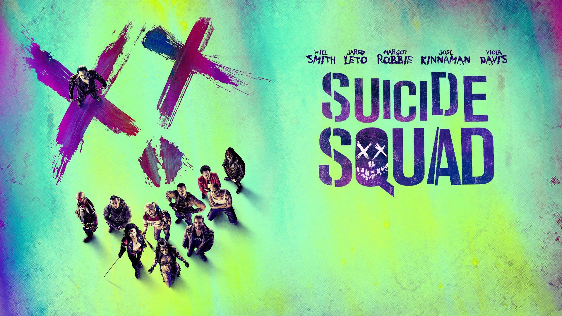 Suicide Squad, Logo, Croci viola, Poster, Full HD, sfondo per PC e portatile