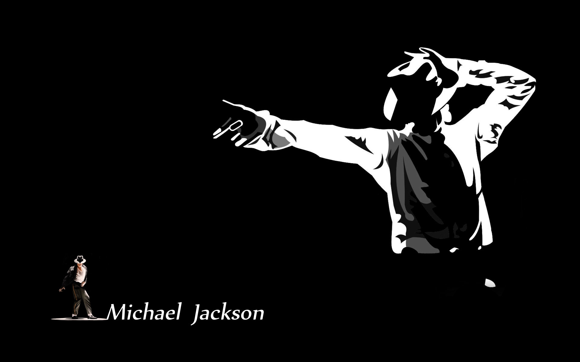 Michael Jackson, Silhouette, Bianco e nero, Pop art, 1920x1200, immagine di sfondo