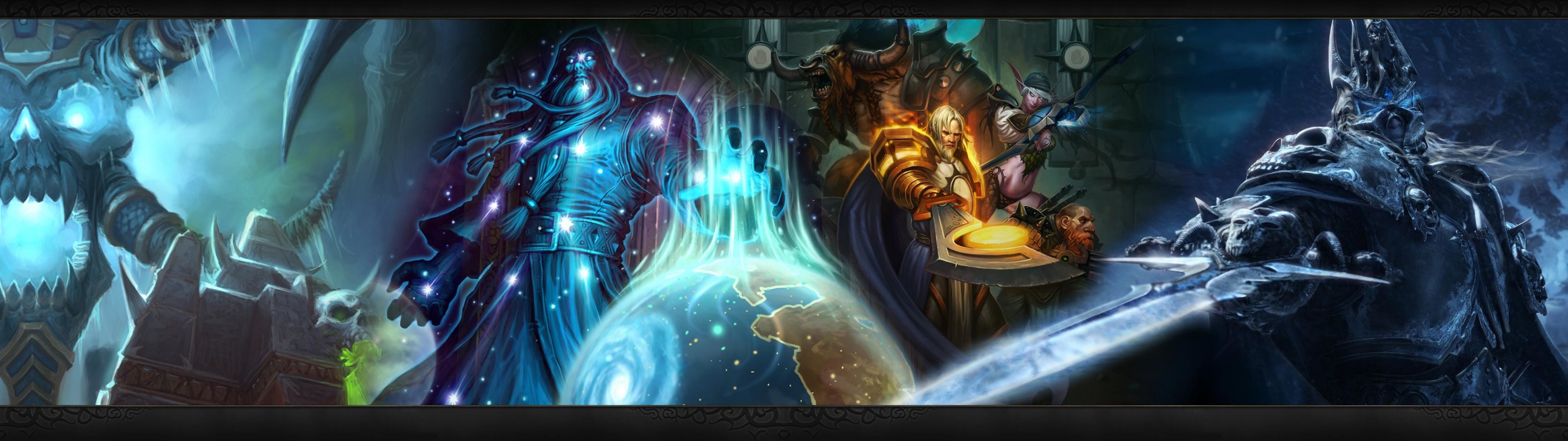 World of Warcraft, Re dei Lich, Panorama, Fantasy, Blu, Full HD, sfondo per PC