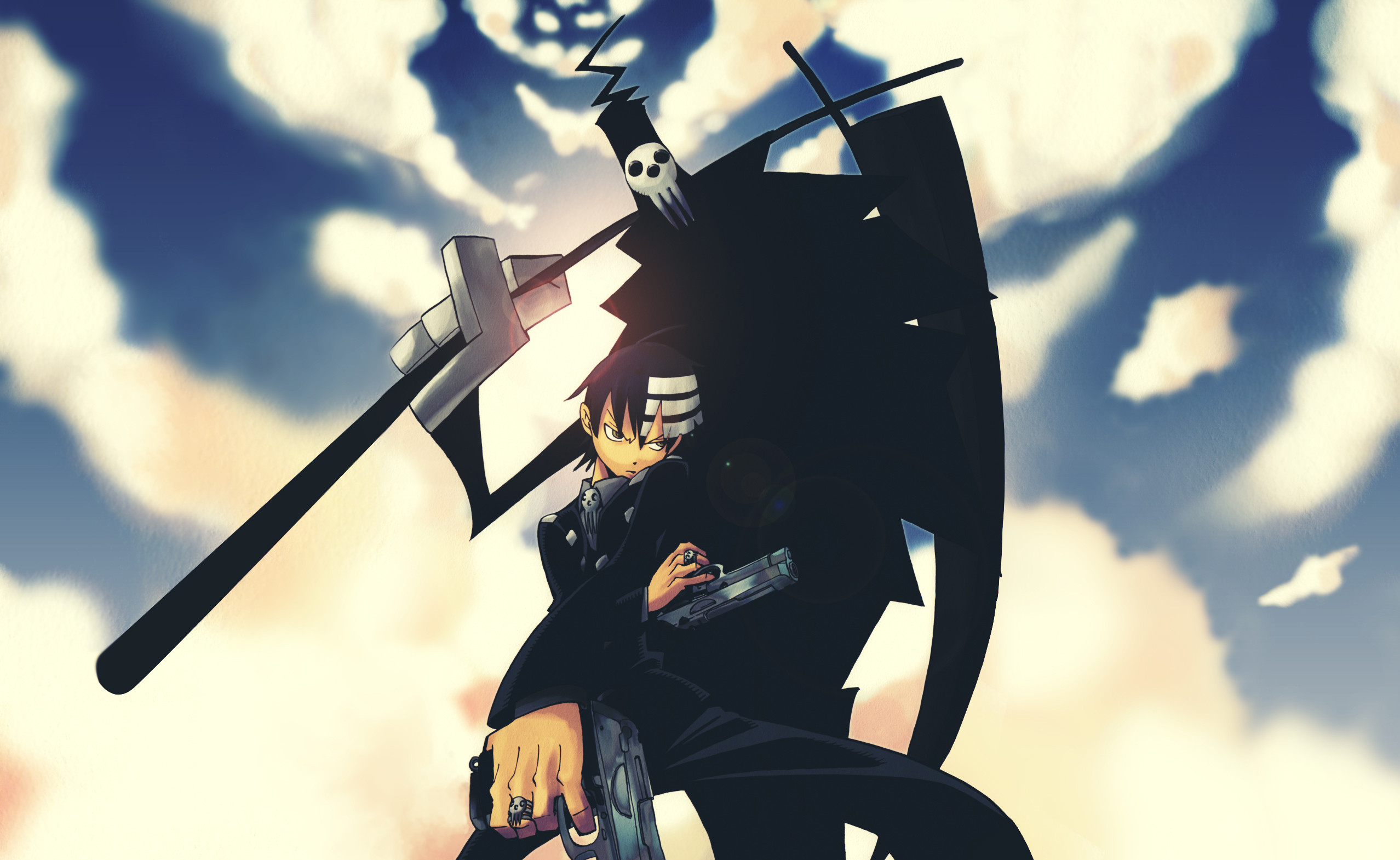 Death the Kid, Soul Eater, Anime, Cielo, Nuvole, Full HD, wallpaper per computer