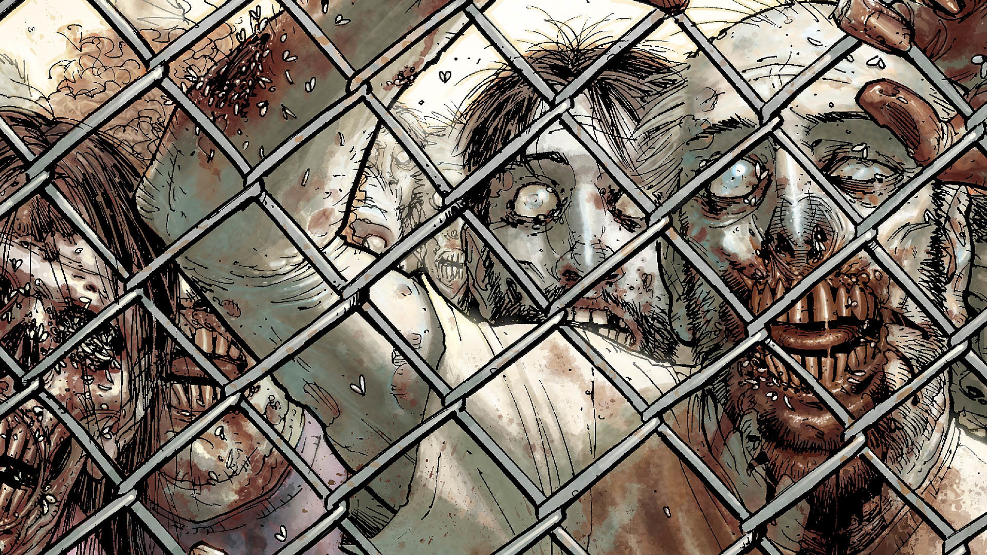 The Walking Dead, Zombie, Recinzione, Fumetto, Full HD, sfondo per PC