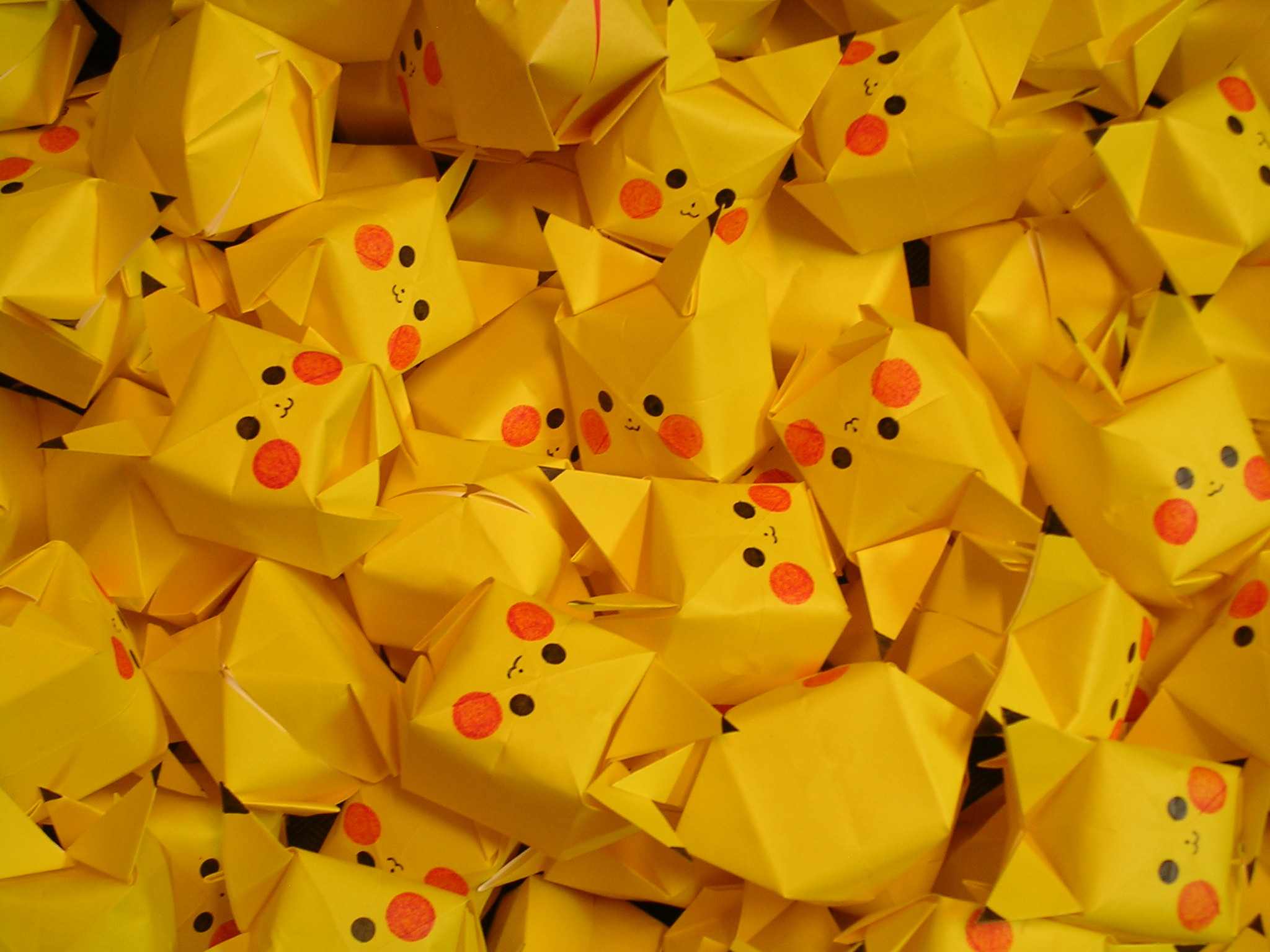Pikachu, Pokémon, Origami, Giallo, sfondo per iPad e tablet