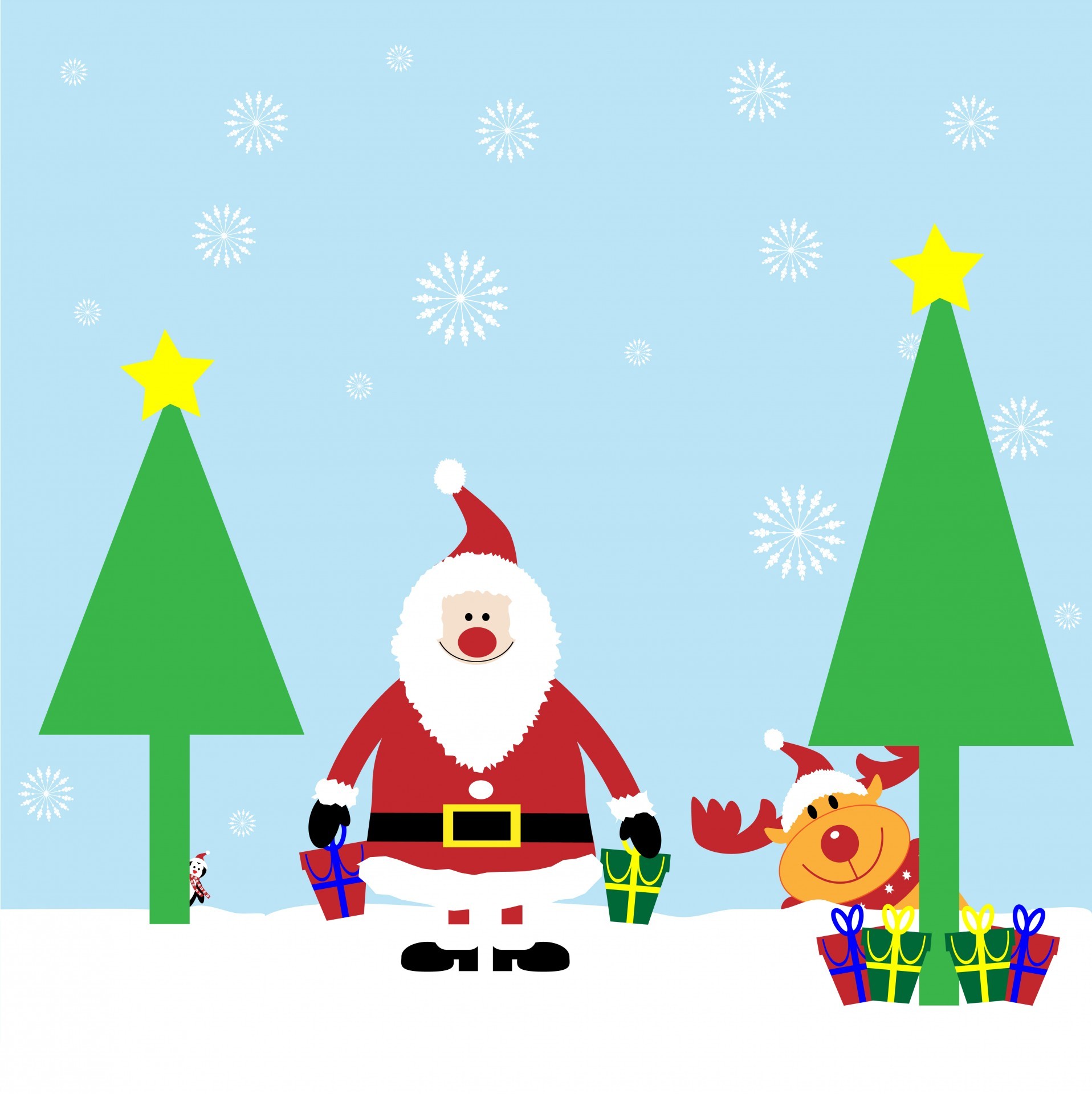 Babbo Natale, Renna, Alberi di Natale, Regali, Neve, Full HD, schermata di blocco iPad