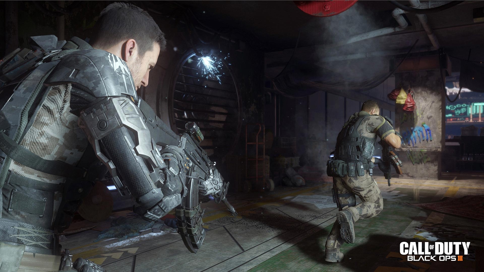 Call of Duty: Black Ops III, Soldati, Interno, Combattimento, Full HD, sfondo per portatile