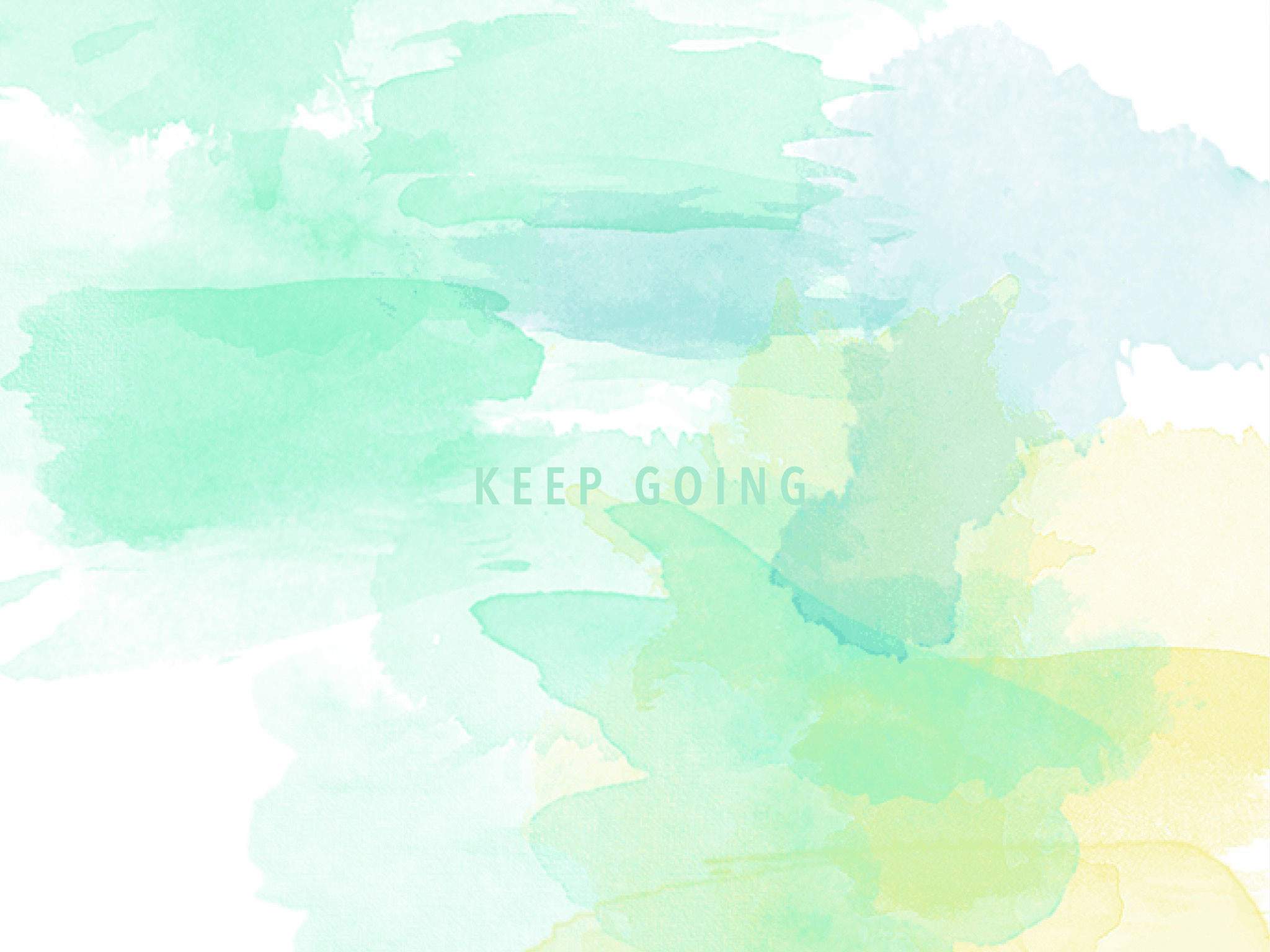 Keep Going, Acquerello, Verde menta, Pastello, Full HD, wallpaper per tablet