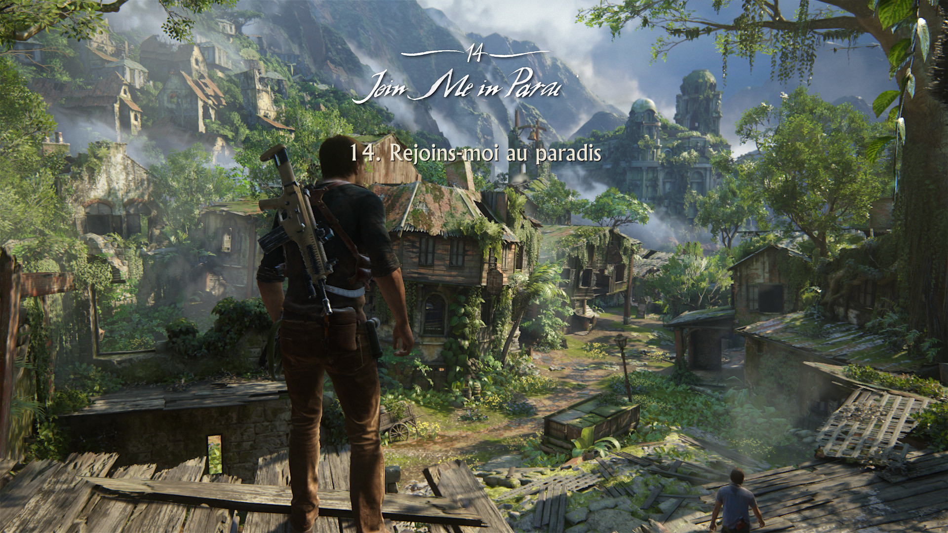Nathan Drake, Uncharted 4, Libertalia, Villaggio in rovina, Giungla, sfondo 16:9 Full HD