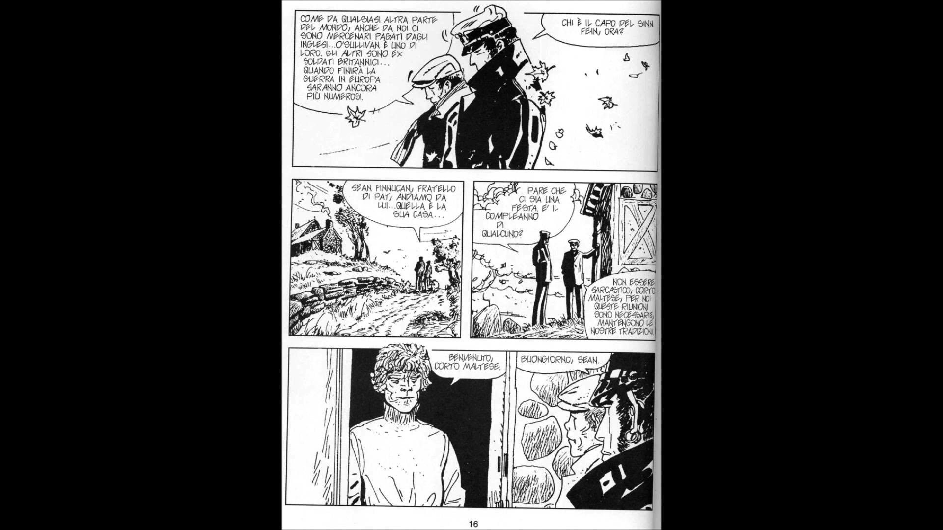 Corto Maltese, Hugo Pratt, Tavola a fumetti, Bianco e nero, 1920x1080, wallpaper desktop