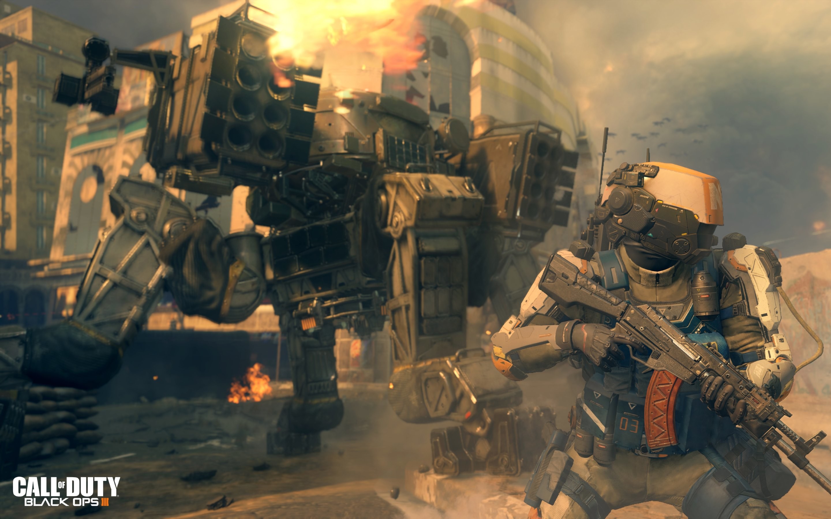 Call of Duty: Black Ops III, Robot, Soldato, Deserto, 2K, sfondo per PC e portatile