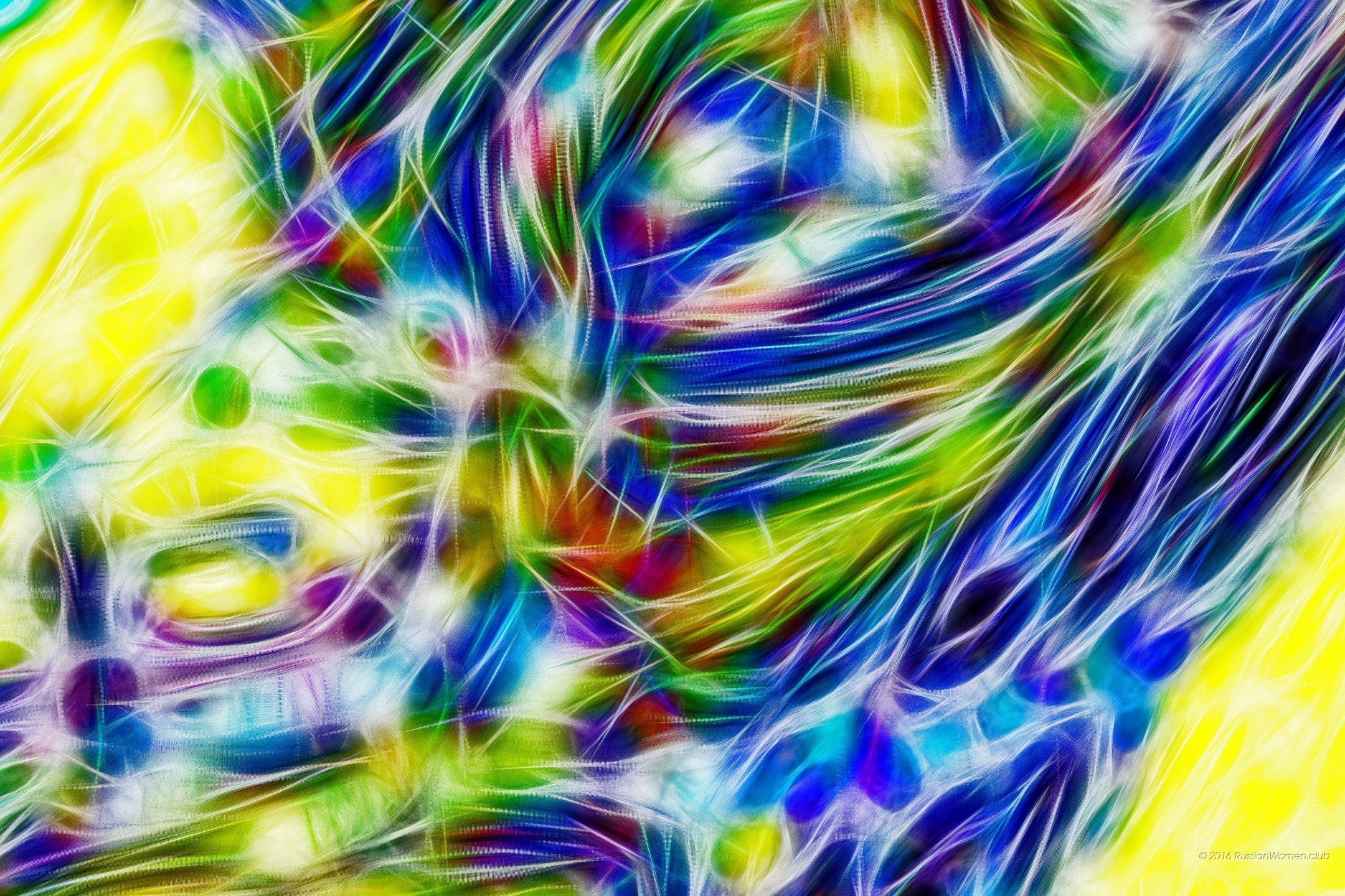 Arte frattale, Intreccio, Giallo, Blu, Full HD, wallpaper per PC
