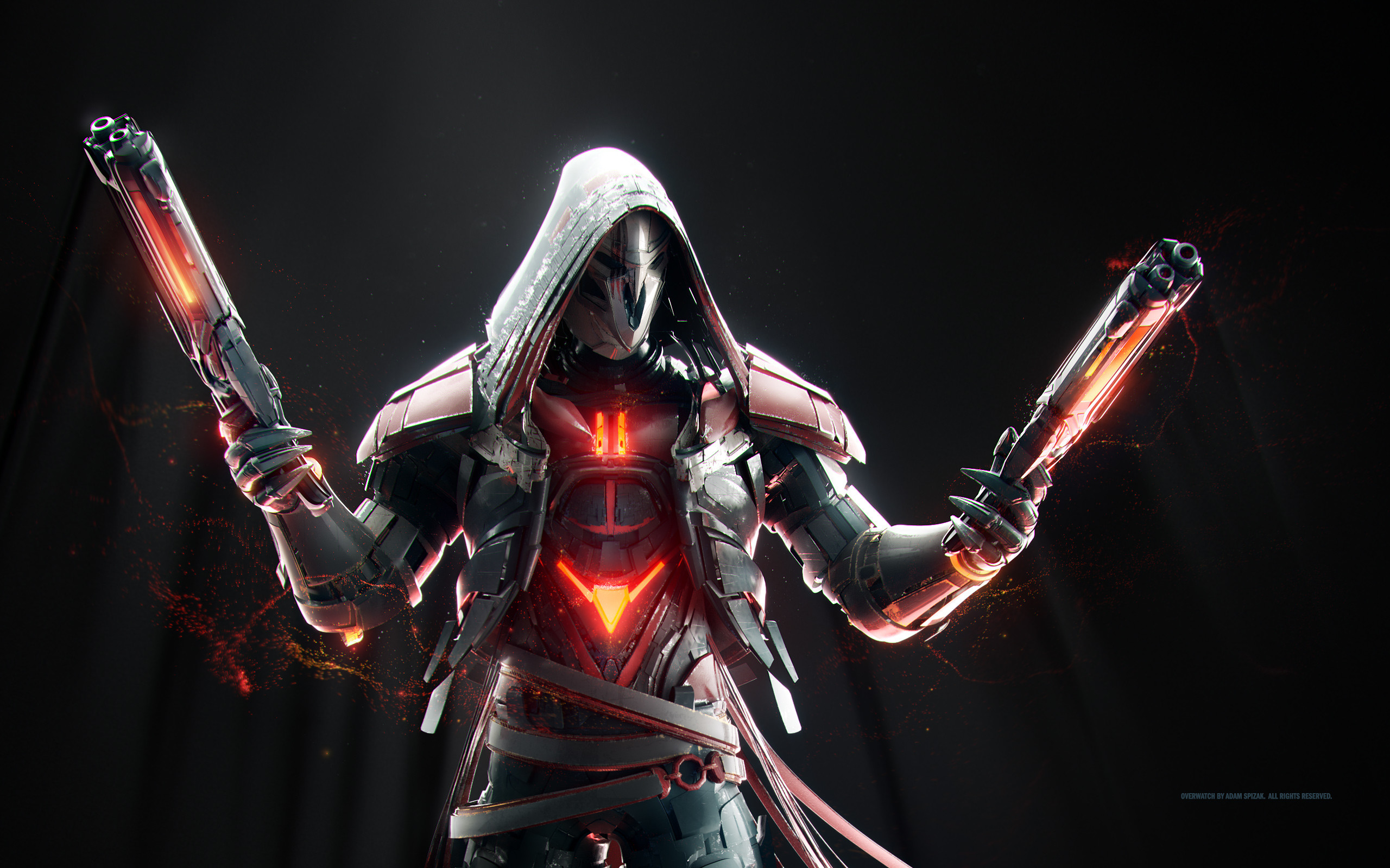 Reaper, Overwatch, Fucili a pompa, Sfondo nero, 2K, wallpaper per computer