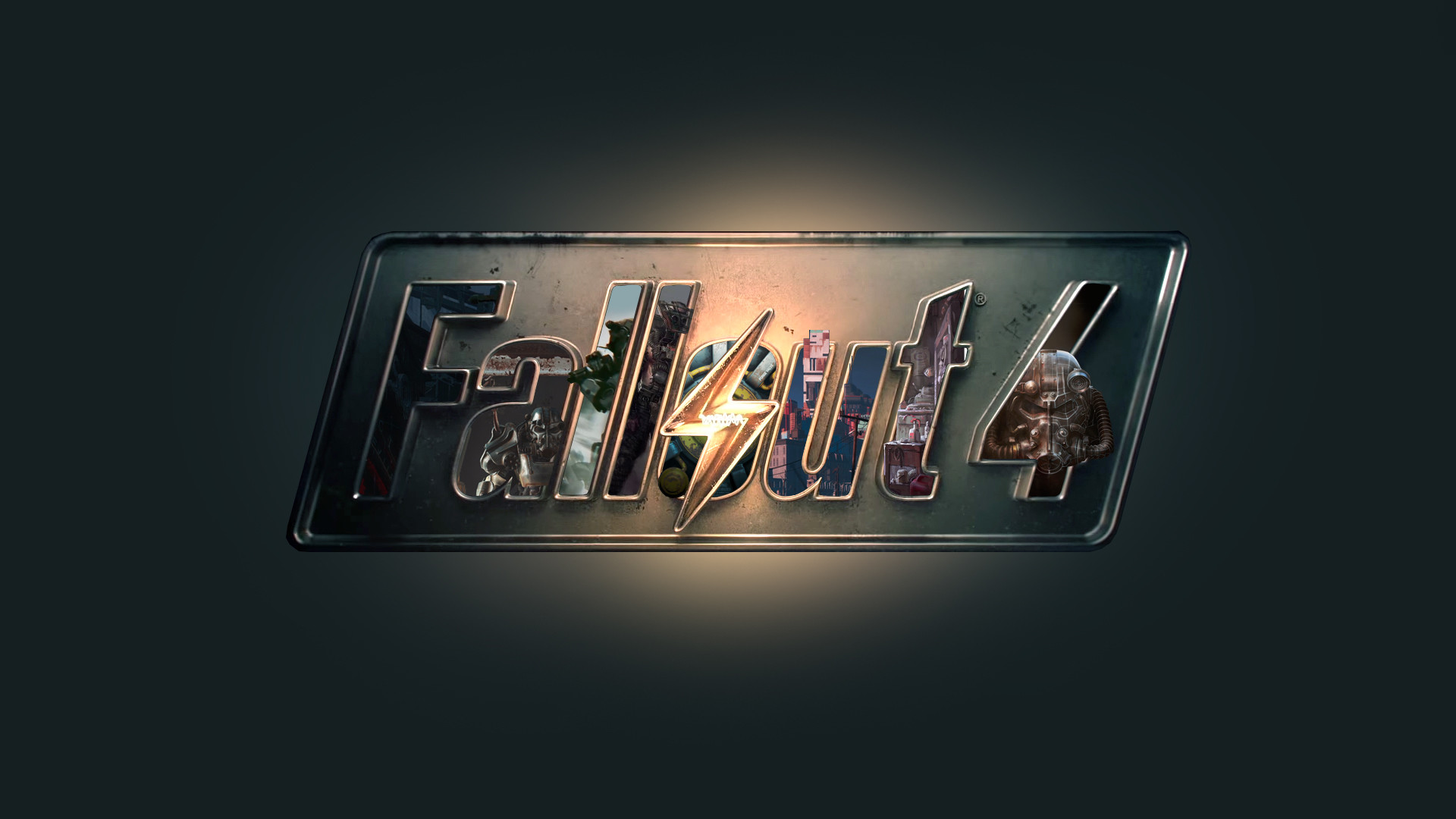 Fallout 4, Logo, Sfondo scuro, 16:9 Full HD, wallpaper widescreen
