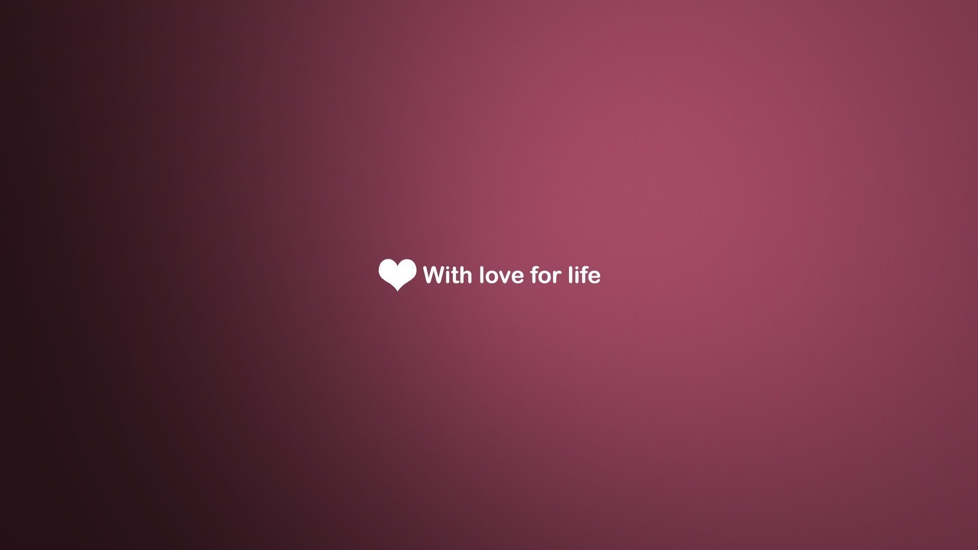 With love for life, Cuore, Sfondo bordeaux, Minimalista, Full HD, wallpaper per PC