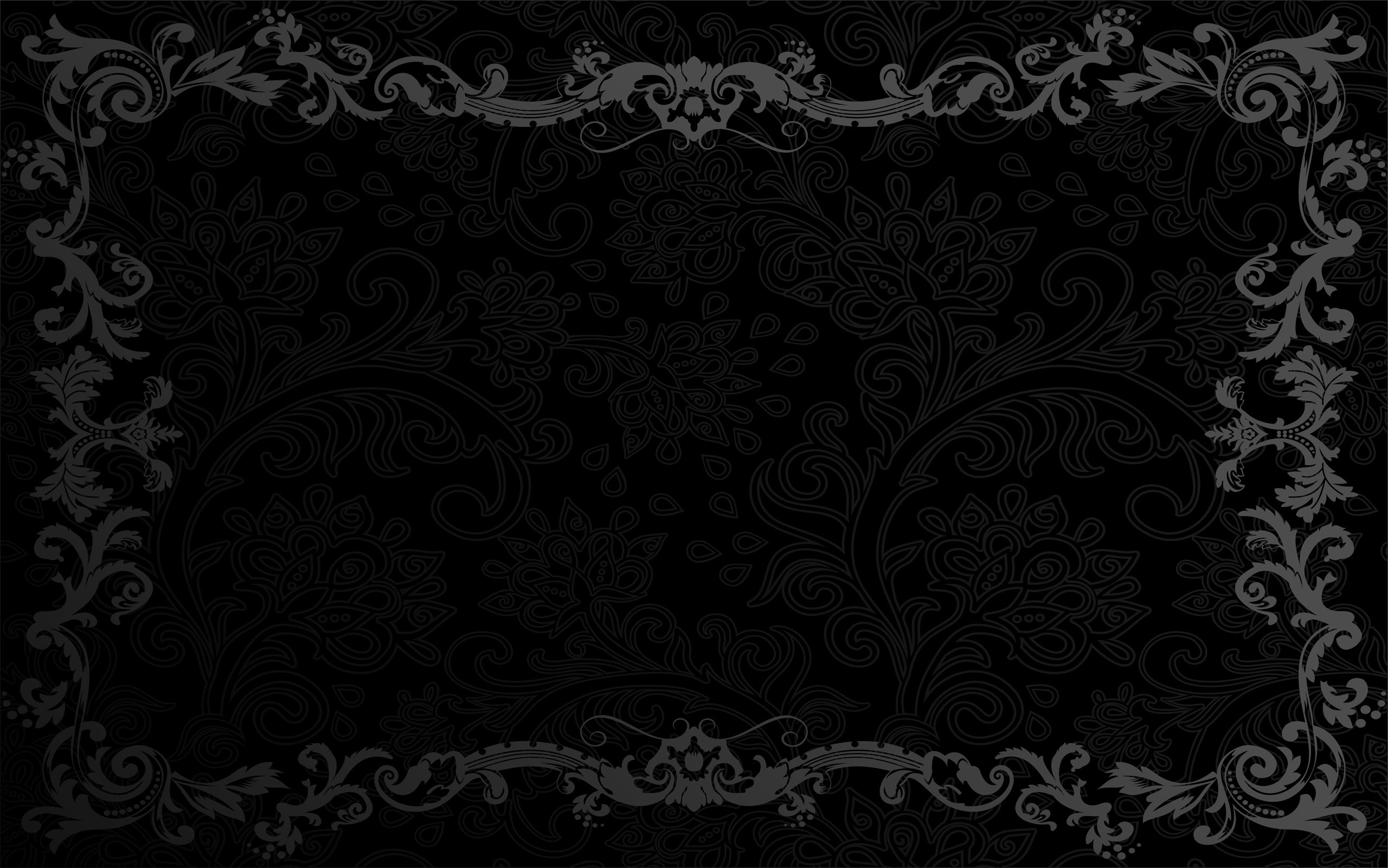 Cornice ornamentale, Damasco, Sfondo nero, 2560x1600, wallpaper desktop