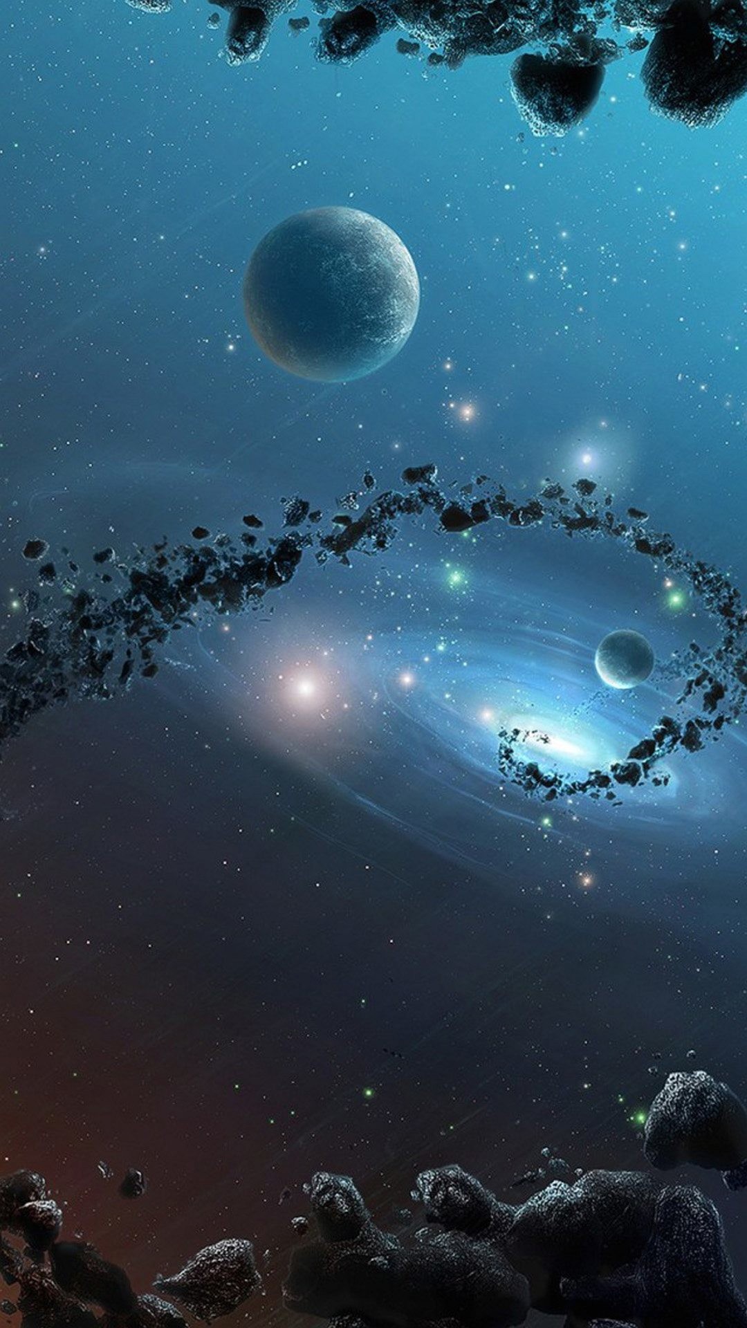 Spazio, Pianeti, Galassia, Fantascienza, sfondo per smartphone