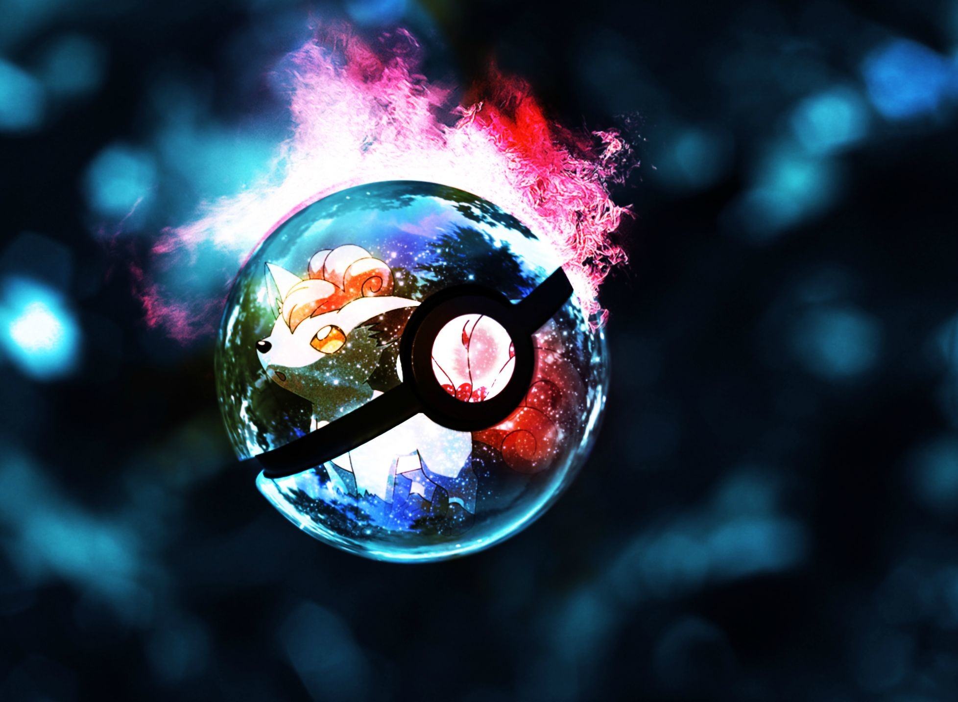 Poké Ball, Pokémon, Arte digitale, Full HD, sfondo per portatile