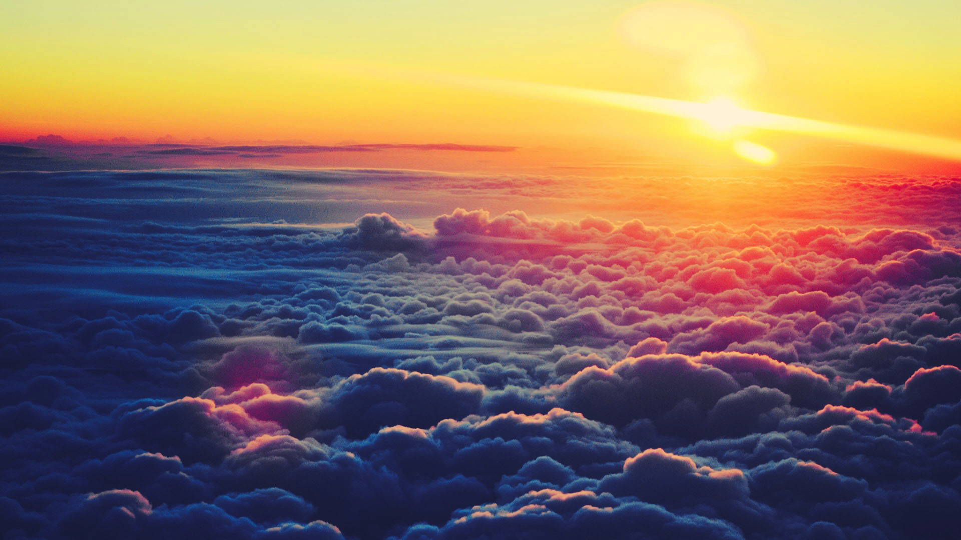 Mare di nuvole, Tramonto, Cielo, sfondo per Huawei