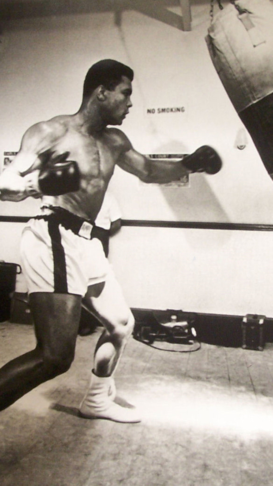 Muhammad Ali, Allenamento, Bianco e nero, Palestra, Full HD, sfondo per iPhone e Android