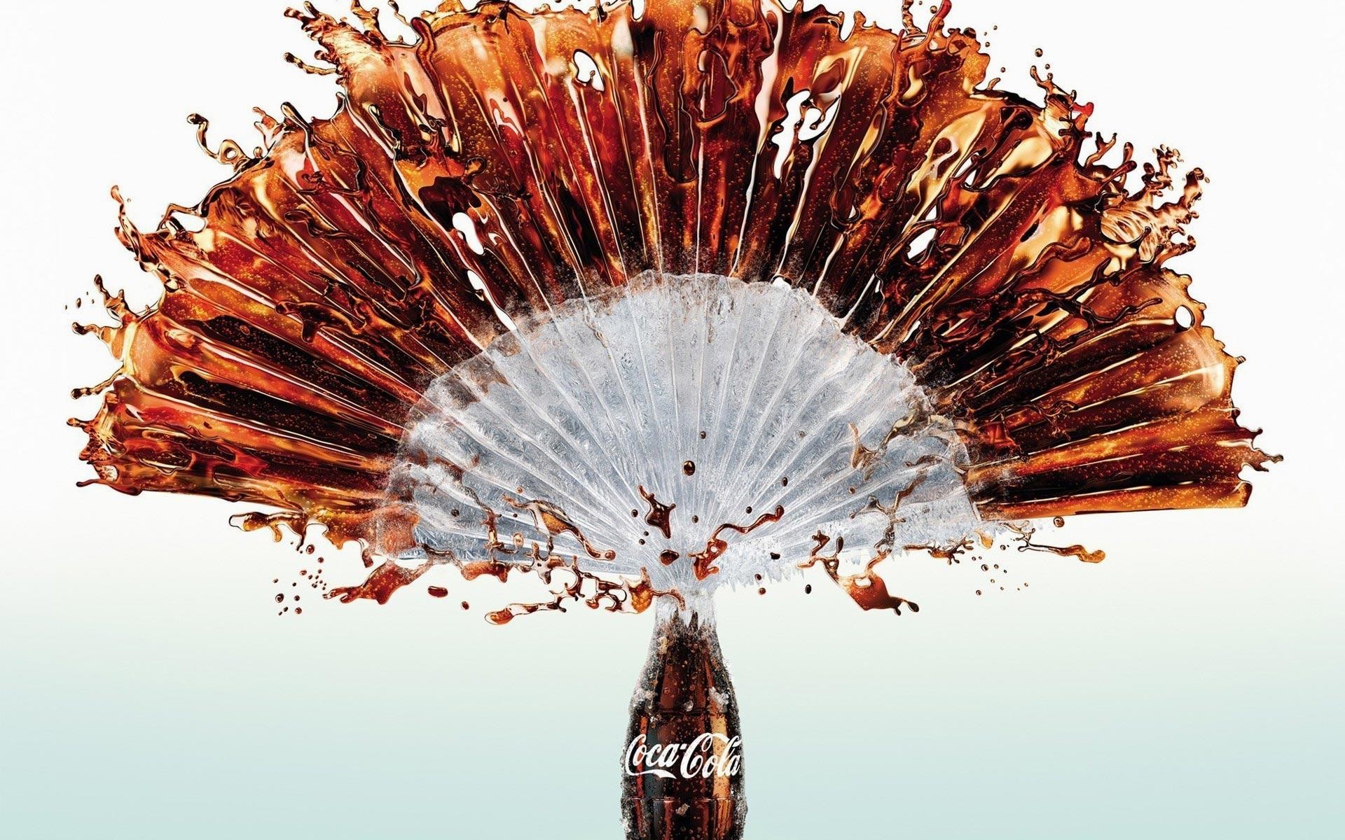 Coca-Cola, Schizzo a ventaglio, Bottiglia, Sfondo bianco, 1920x1200, wallpaper desktop