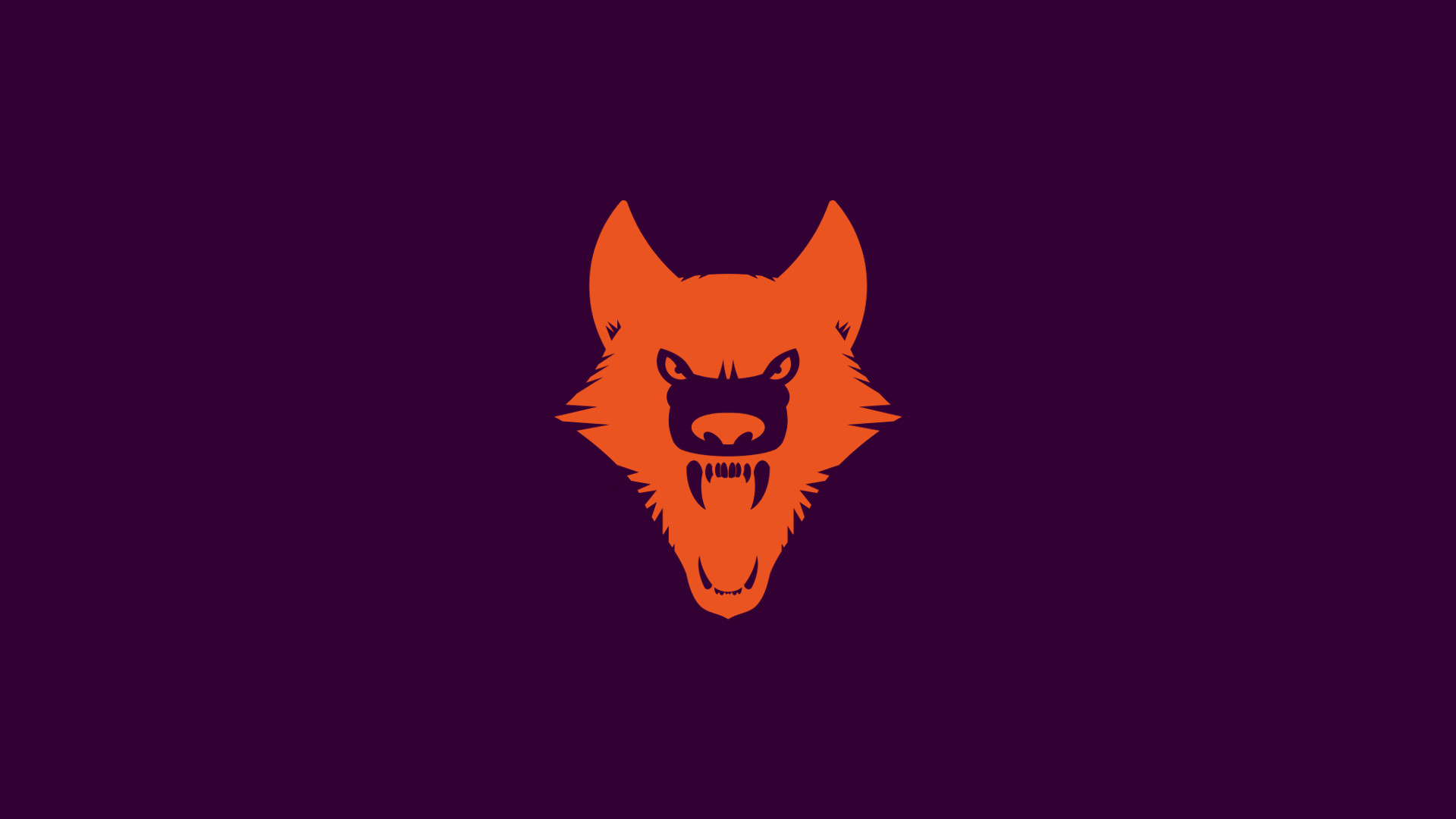 Lupo mannaro, Logo, Minimalista, Sfondo viola, Full HD, wallpaper per computer