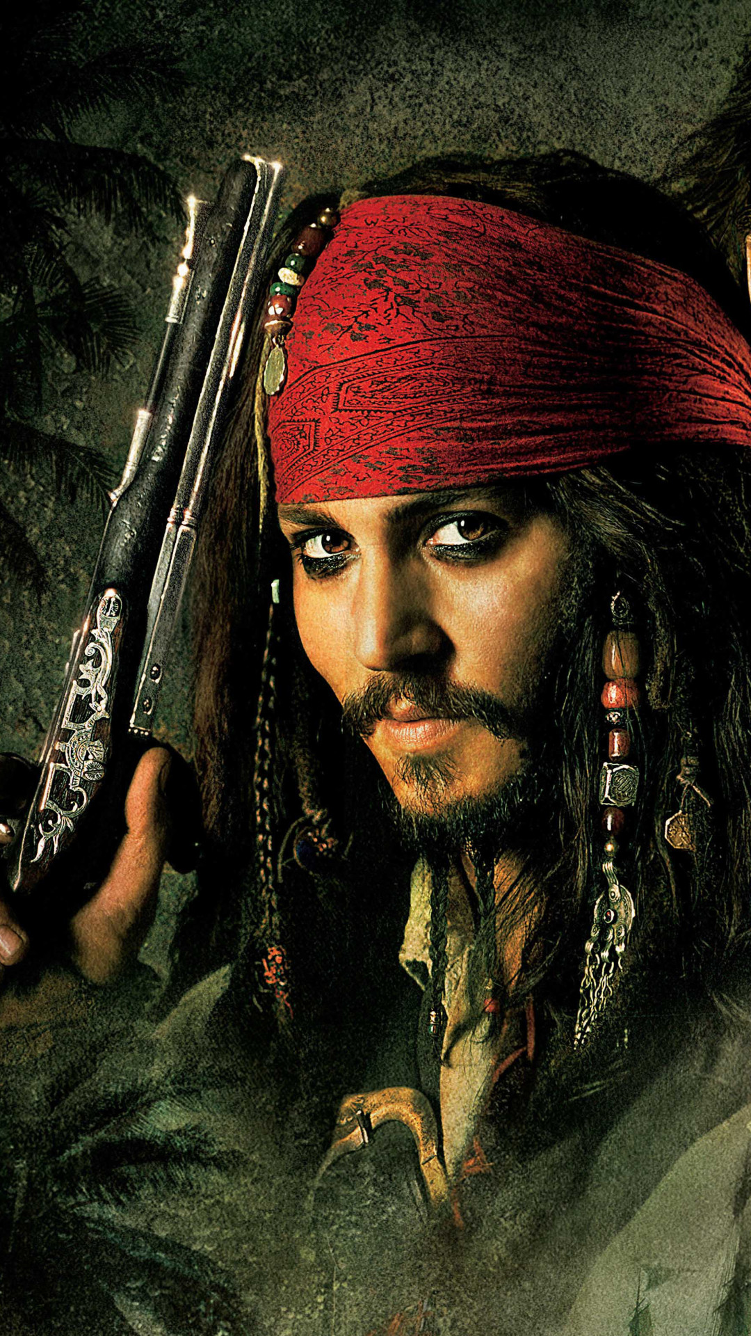 Jack Sparrow, Johnny Depp, Pirati dei Caraibi, Pistola, Full HD, schermata di blocco del cellulare