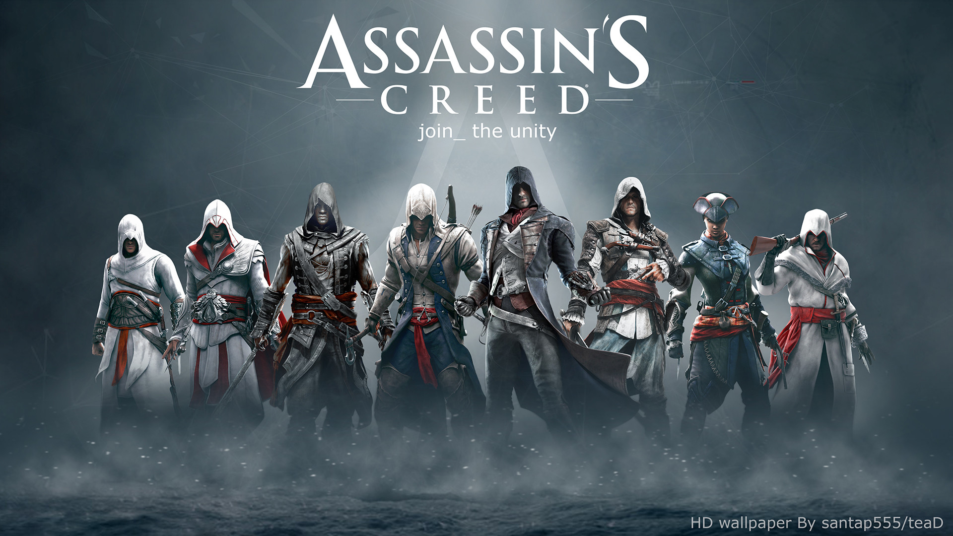 Assassin's Creed, Assassini, Join the Unity, Personaggi, 16:9 Full HD, sfondo widescreen