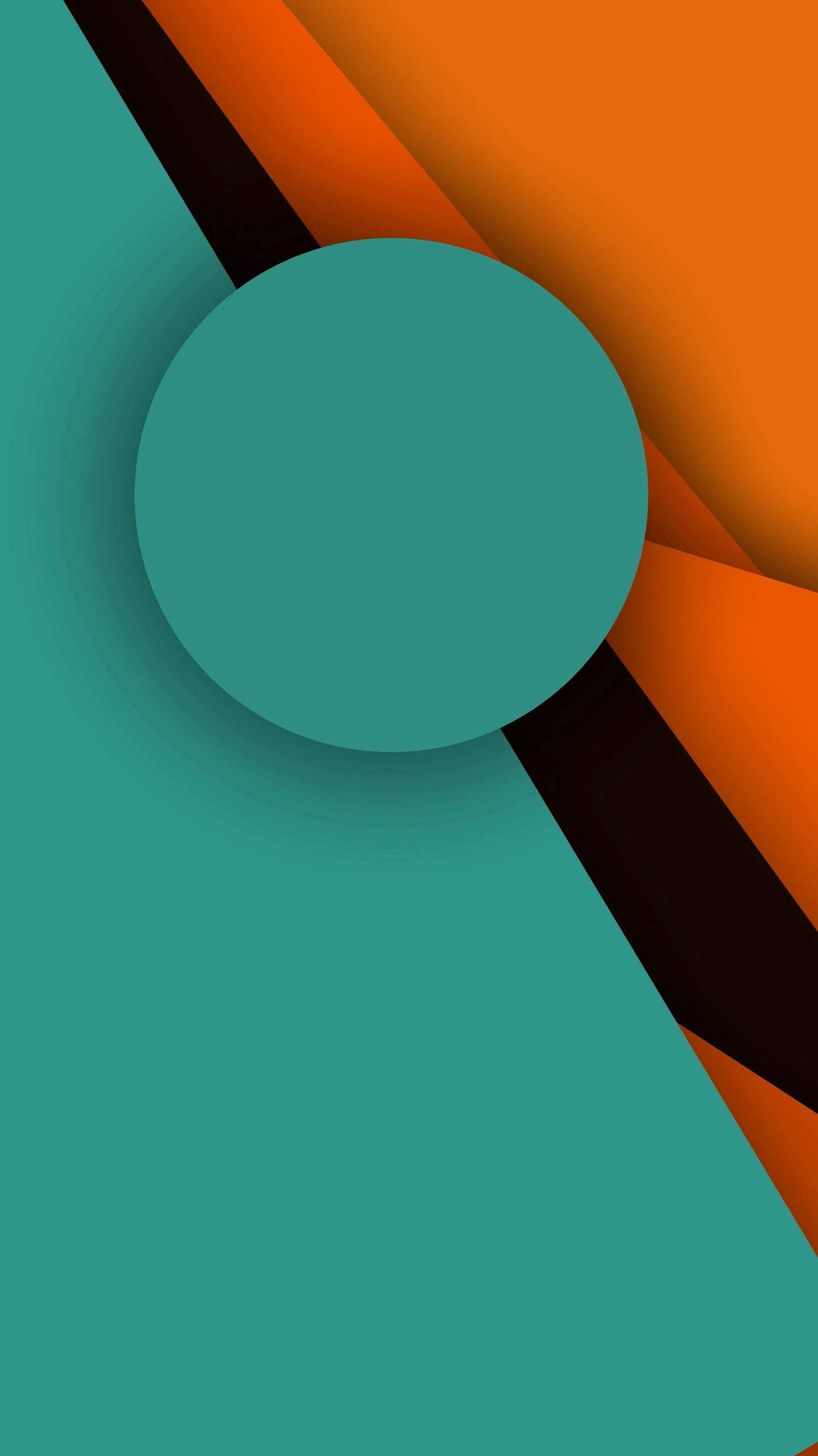 Material Design, Cerchio, Verde acqua, Arancione, sfondo Galaxy S6 QHD+