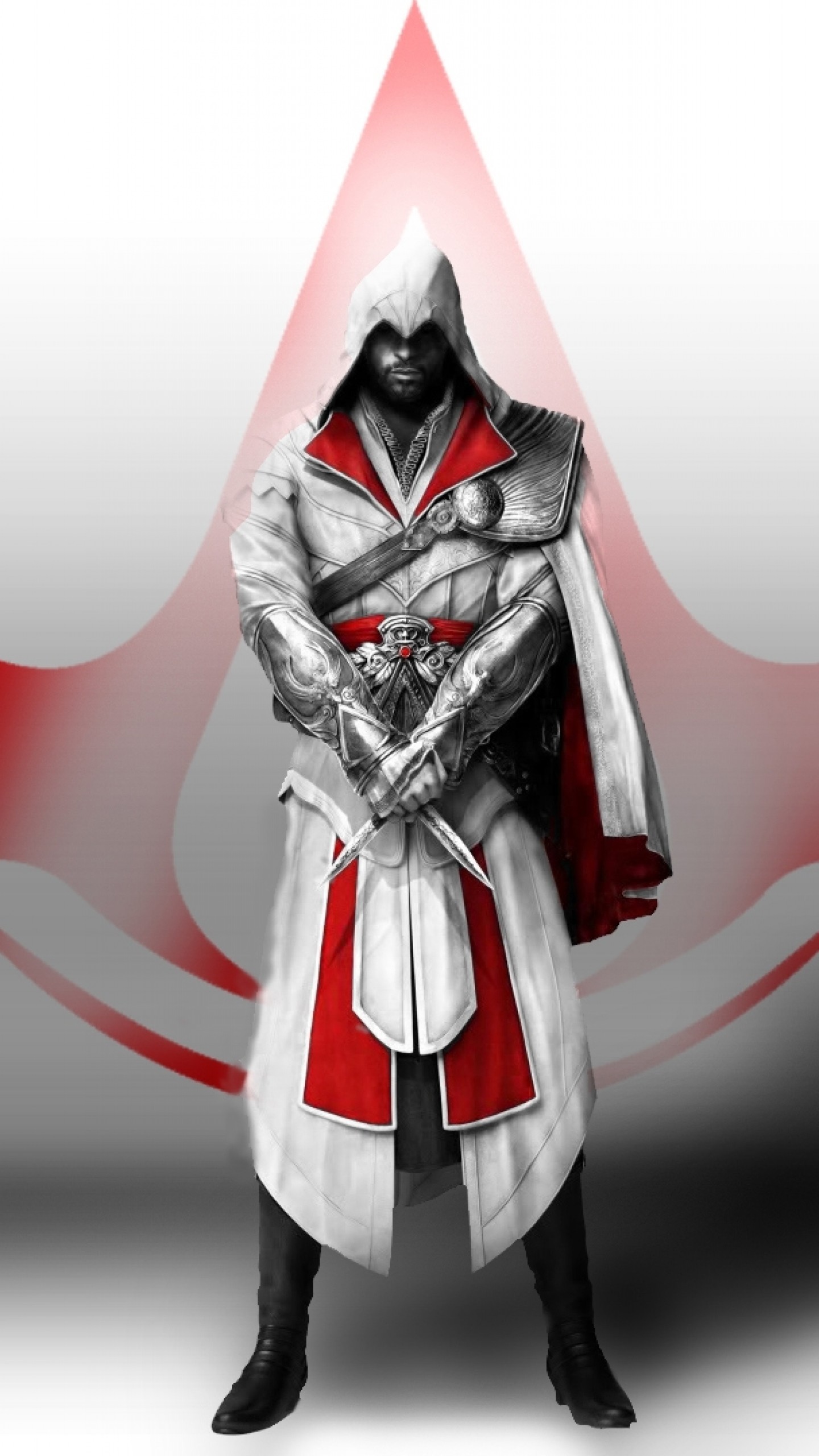 Ezio Auditore da Firenze, Assassin's Creed II, Simbolo degli Assassini, Sfondo bianco, schermata di blocco