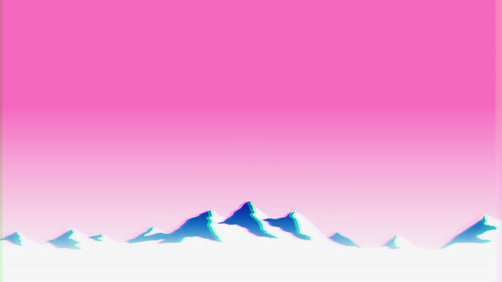 Vaporwave, Montagne, Minimalista, Rosa, Full HD, wallpaper per portatile