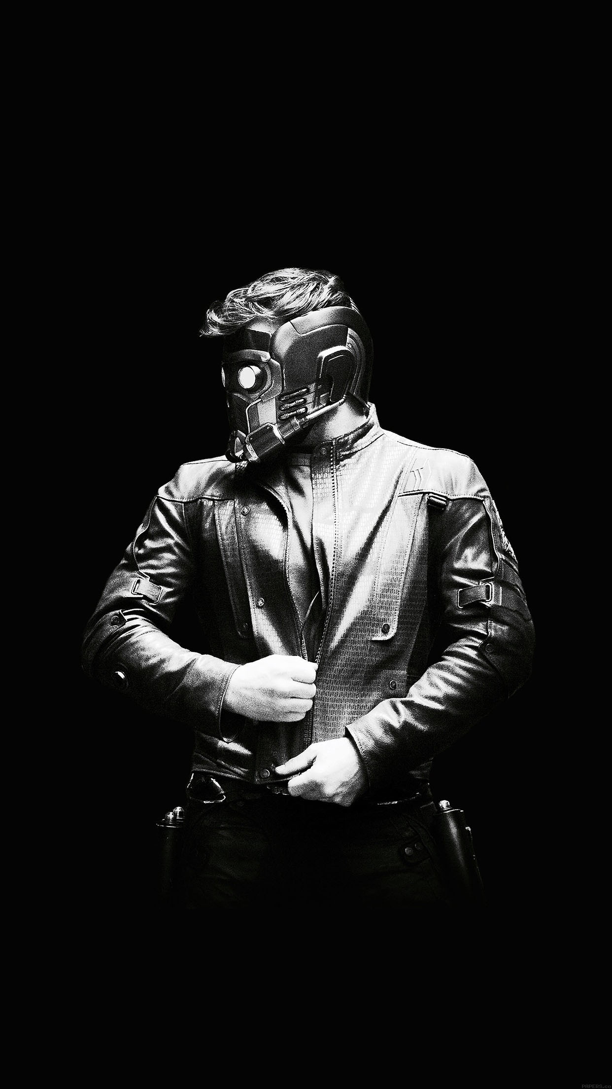 Star-Lord, Guardiani della Galassia, Marvel, Bianco e nero, Full HD, sfondo iPhone 6